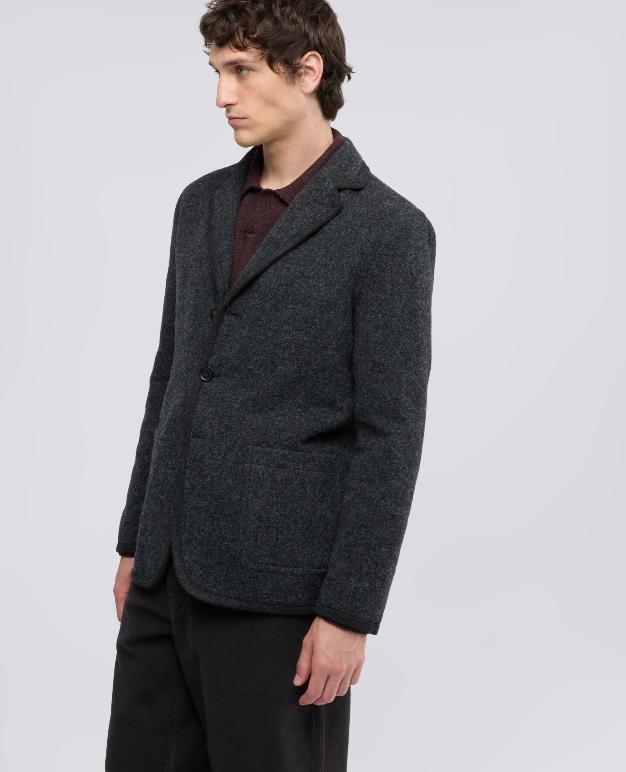 BLAZER IN LANA SHETLAND - GRIGIO - ASPESI