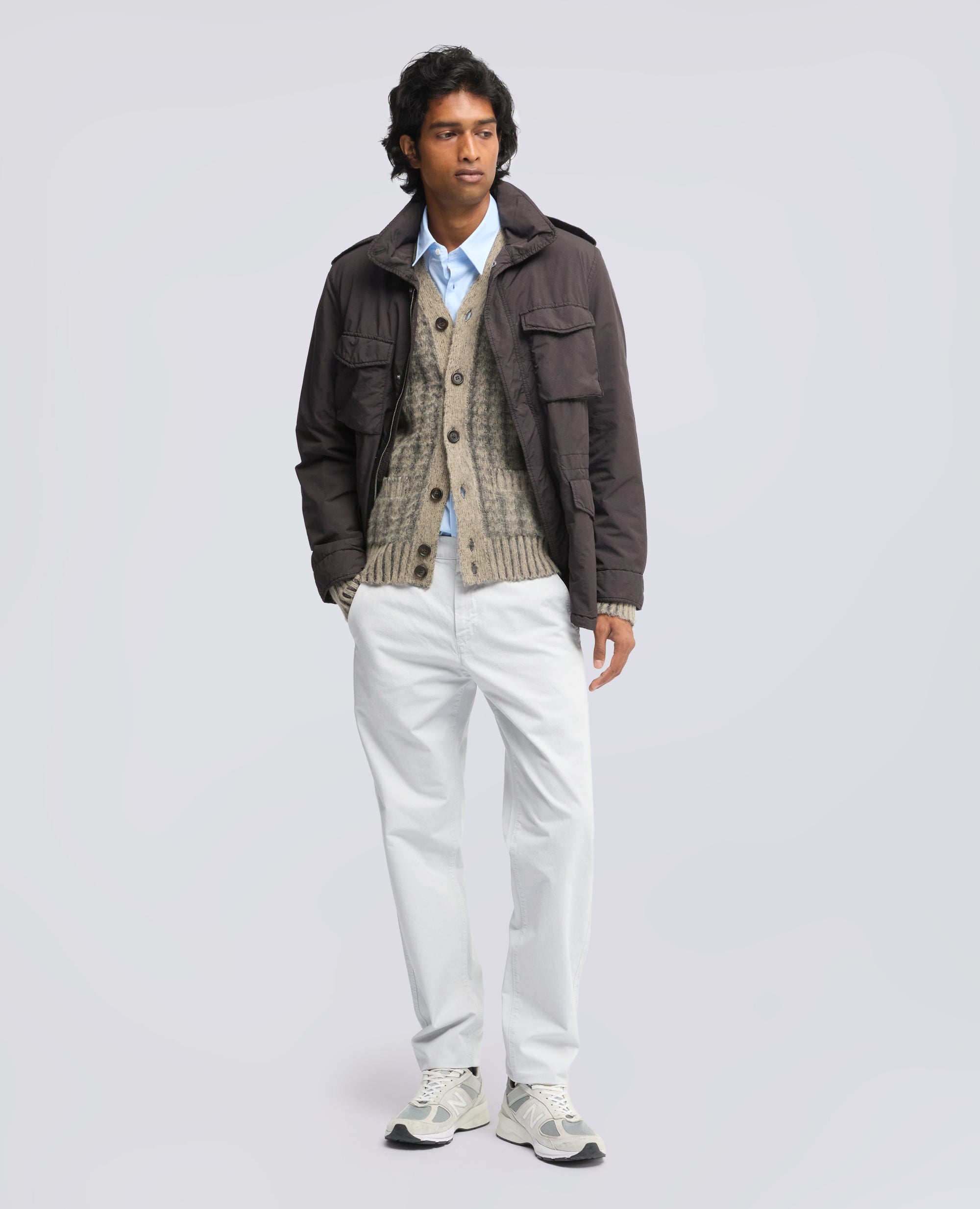 PANTALONE CHINO IN GABARDINA DI COTONE - GRIGIO - ASPESI