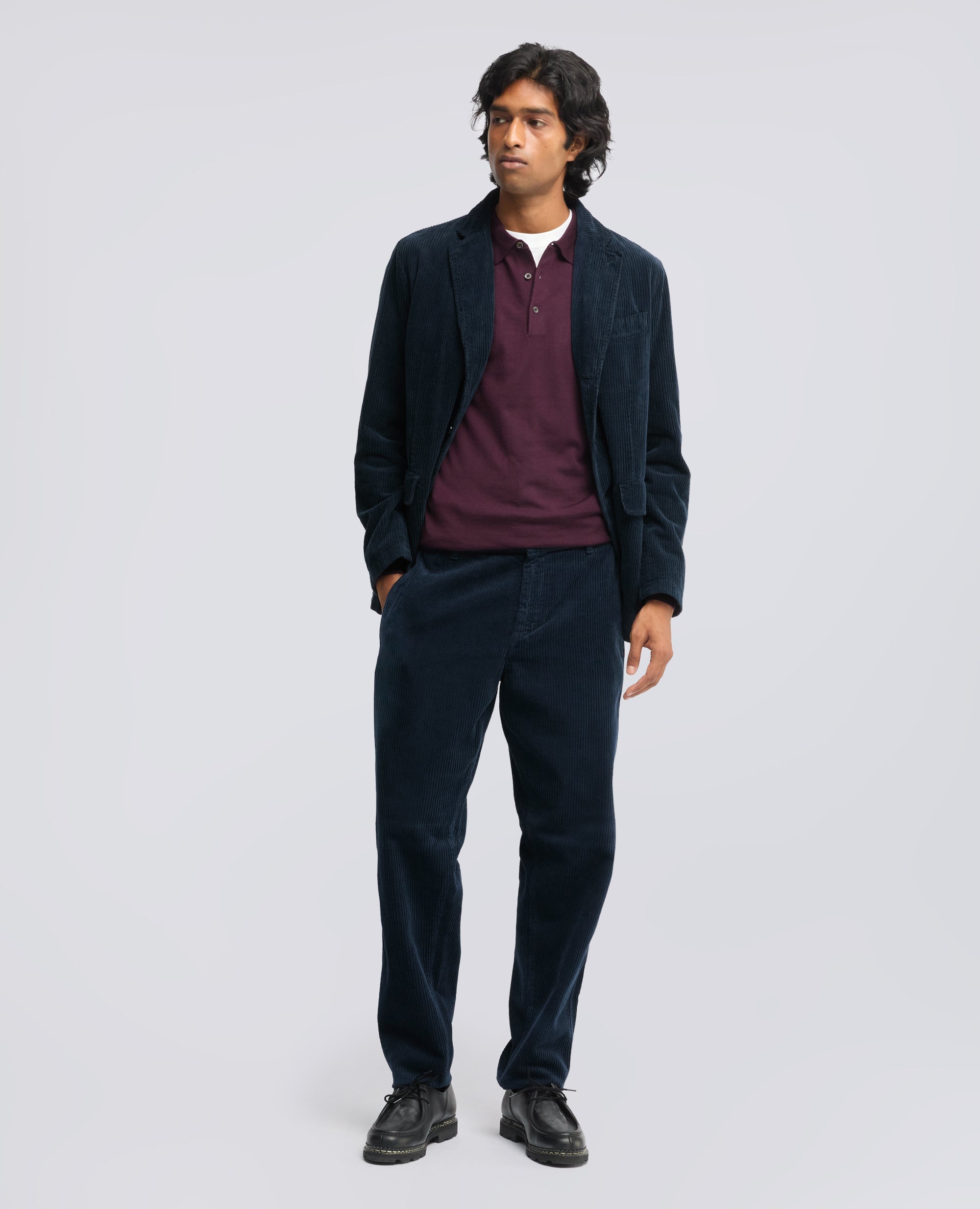 PANTALONE CHINO IN VELLUTO A COSTE - BLU - ASPESI