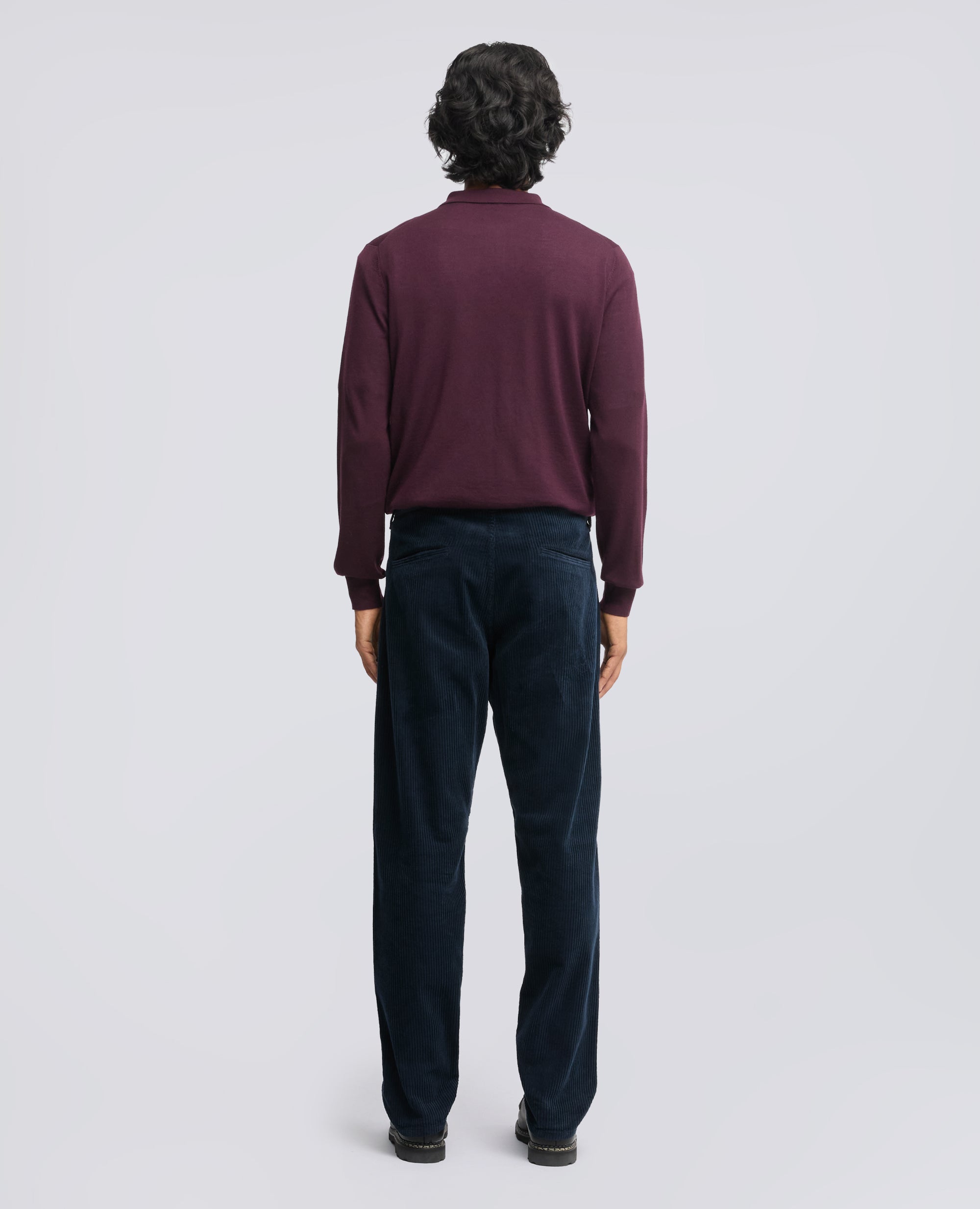 PANTALONE CHINO IN VELLUTO A COSTE - BLU - ASPESI