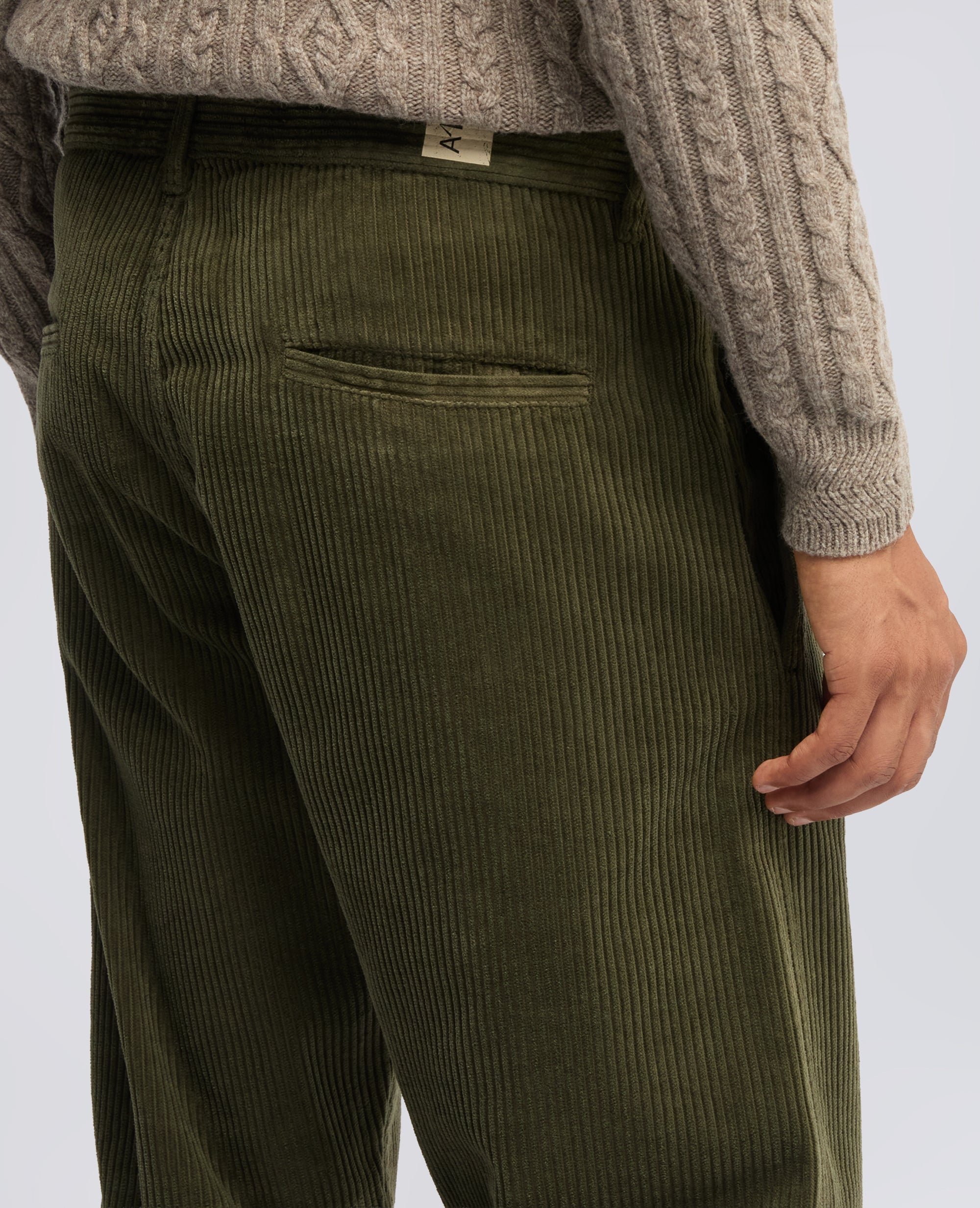 PANTALONE CHINO IN VELLUTO A COSTE - VERDE - ASPESI