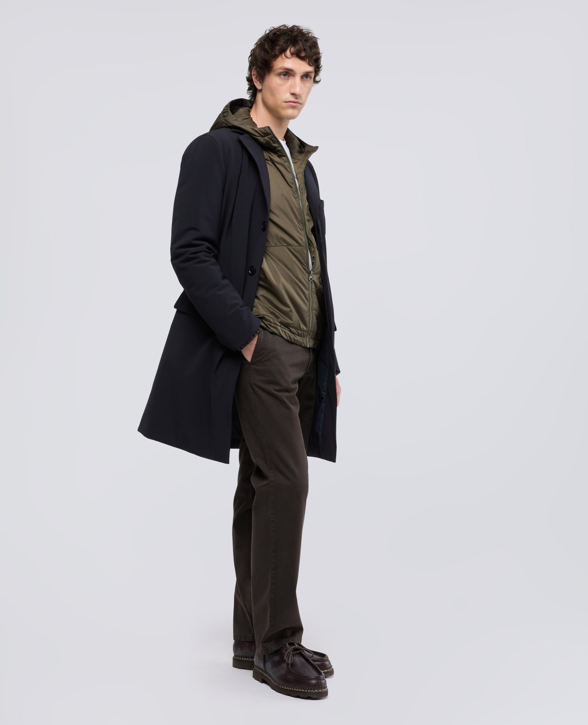 PANTALONE IN GABARDINA DI COTONE TINTO PEZZA - MARRONE - ASPESI