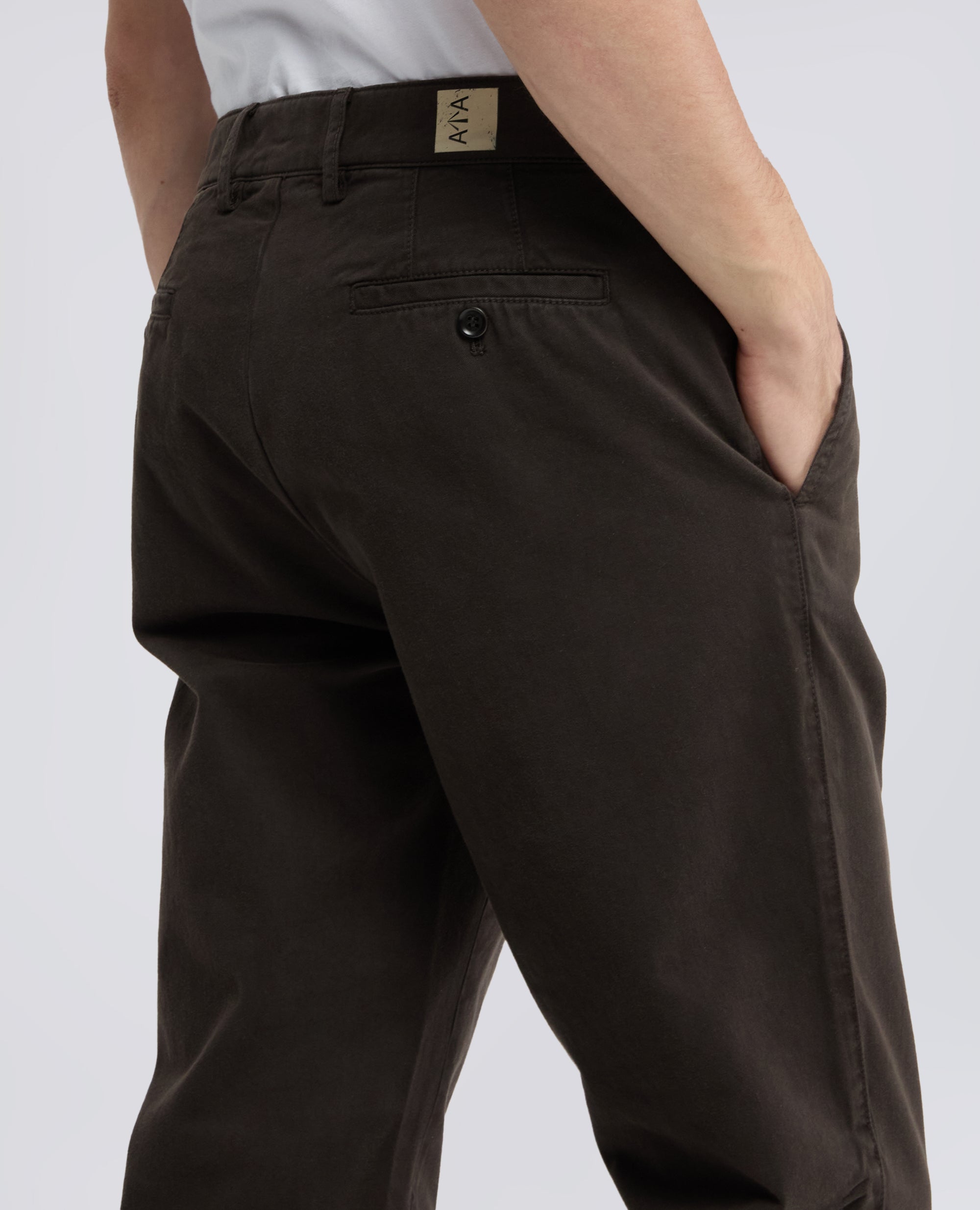PANTALONE IN GABARDINA DI COTONE TINTO PEZZA - MARRONE - ASPESI