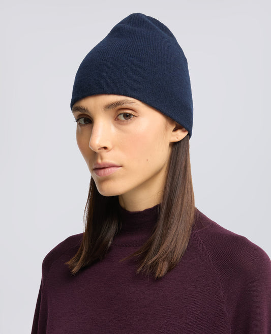 BERRETTO IN LANA, YAK E CASHMERE - BLU - ASPESI