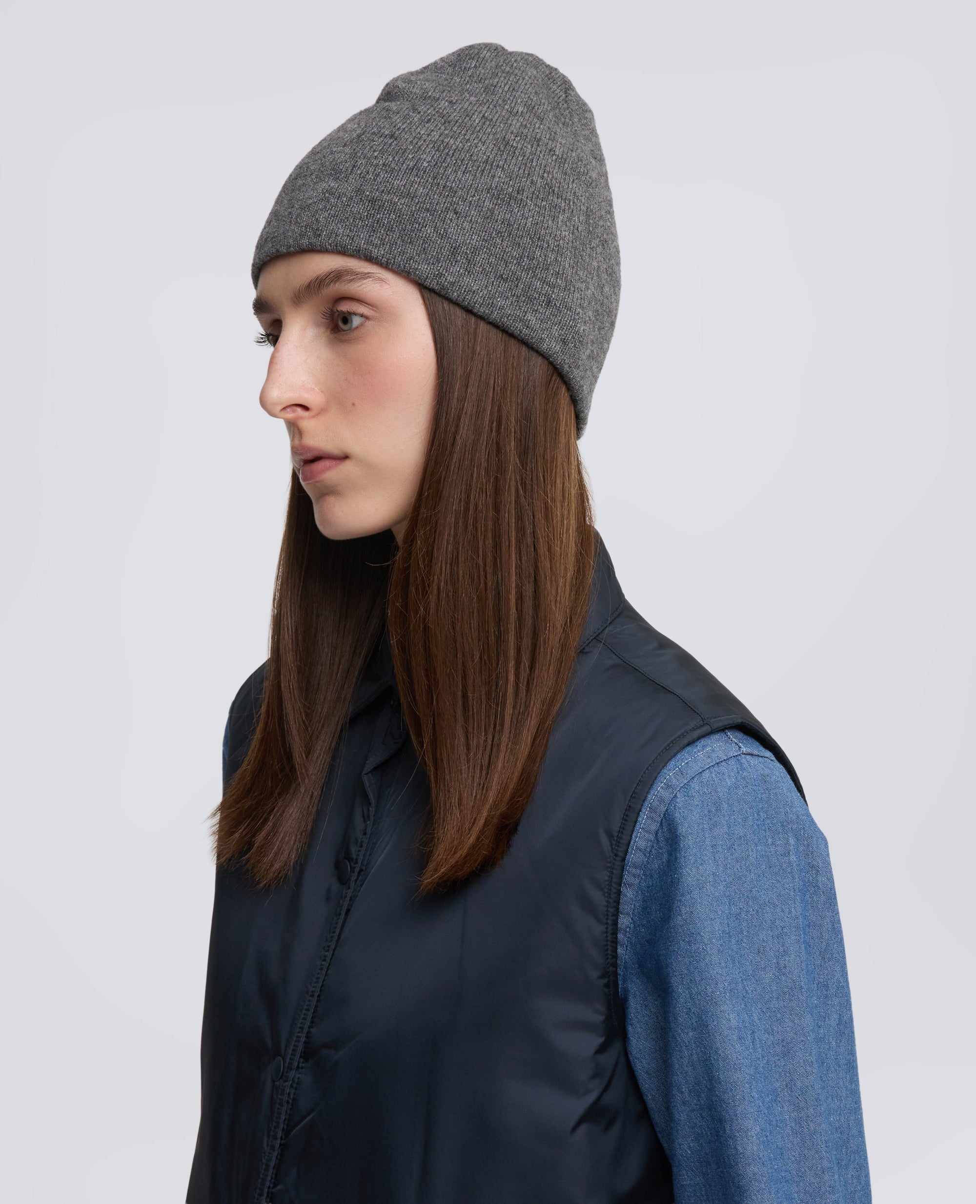 BERRETTO IN LANA, YAK E CASHMERE - GRIGIO - ASPESI