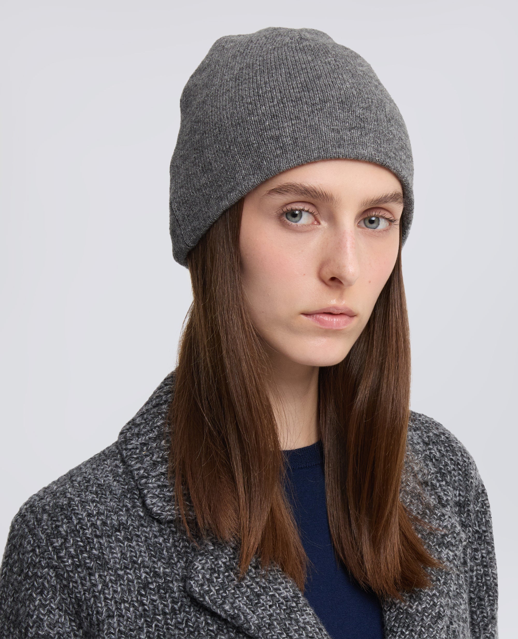 BERRETTO IN LANA, YAK E CASHMERE - GRIGIO - ASPESI