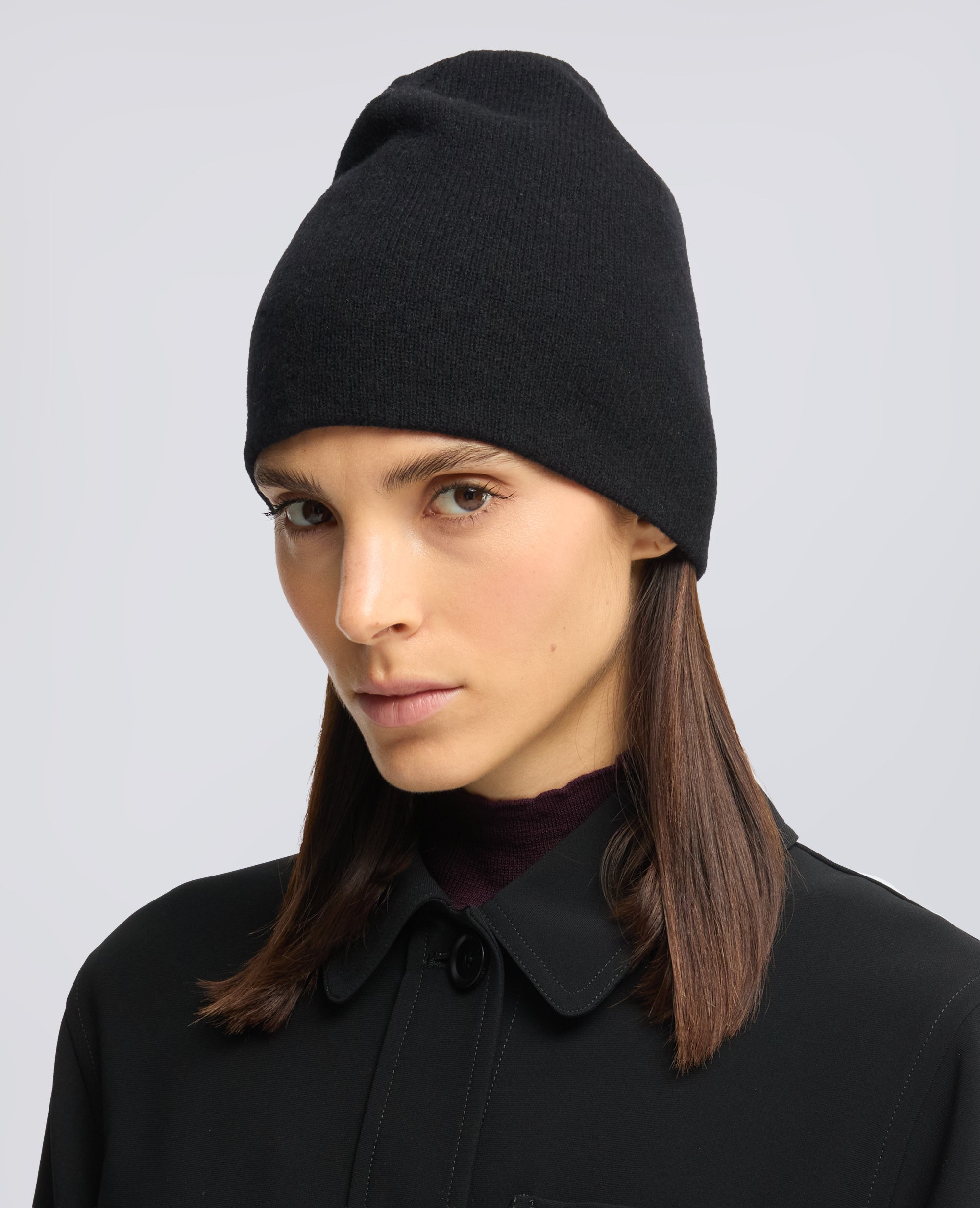 BERRETTO IN LANA, YAK E CASHMERE - NERO - ASPESI