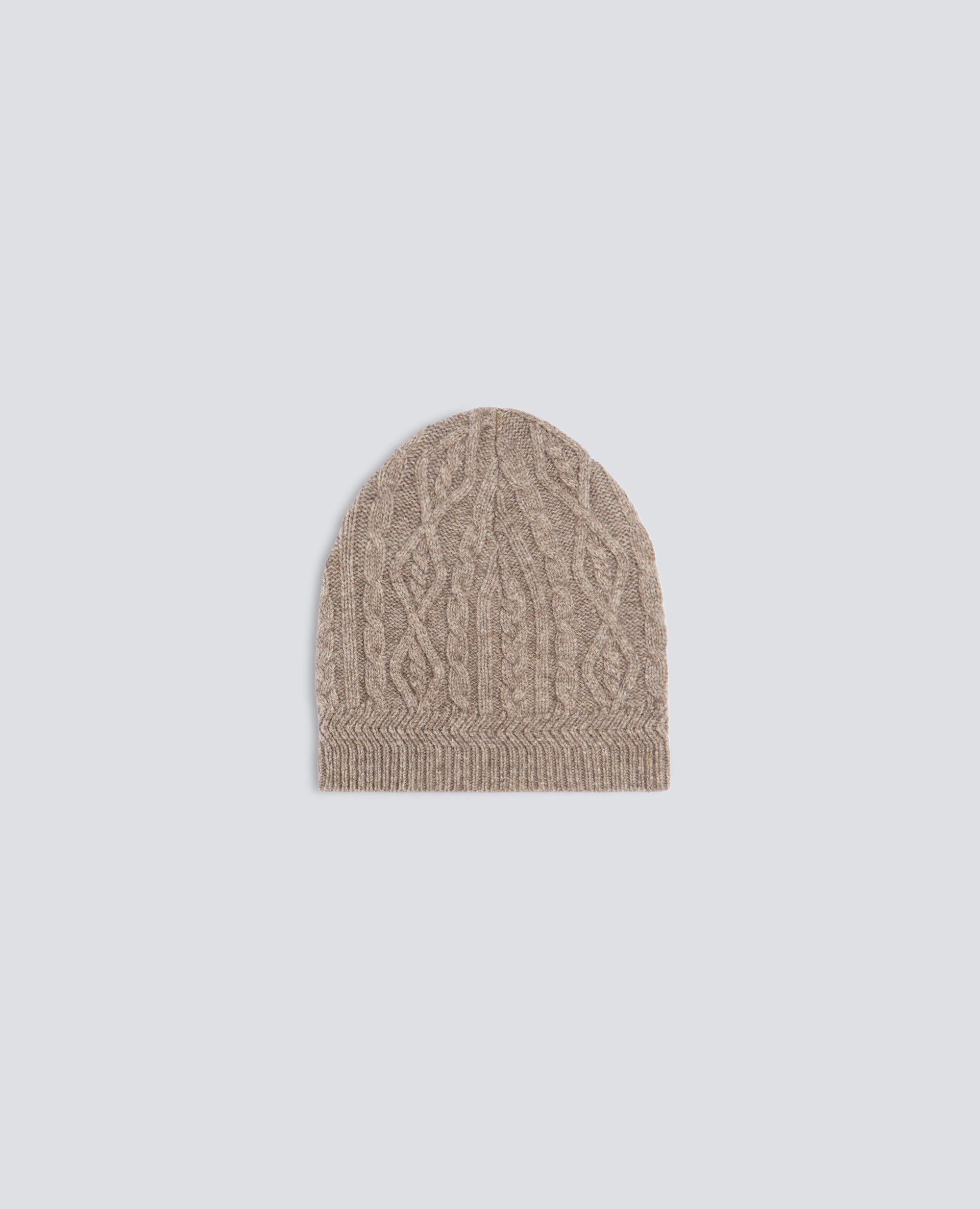 BERRETTO IN LANA E YAK A TRECCE E LOSANGHE - BEIGE - ASPESI