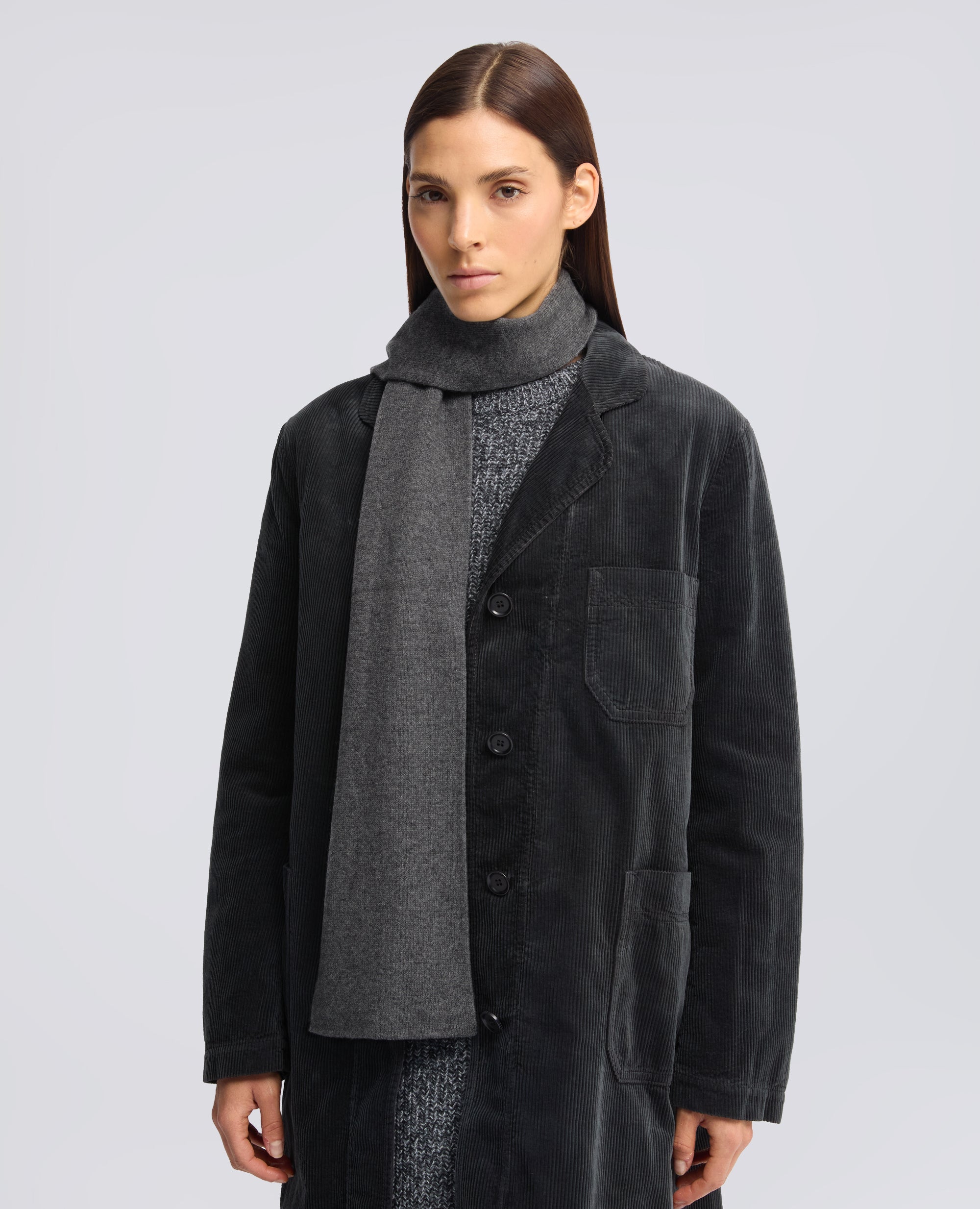 SCIARPA IN LANA, YAK E CASHMERE - GRIGIO - ASPESI