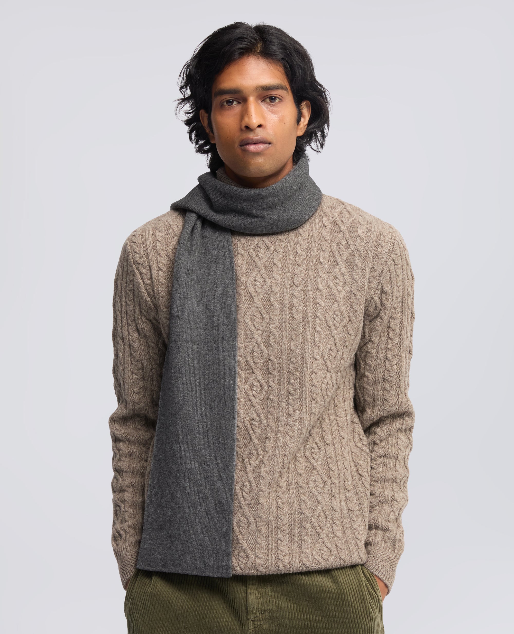 SCIARPA IN LANA, YAK E CASHMERE - GRIGIO - ASPESI
