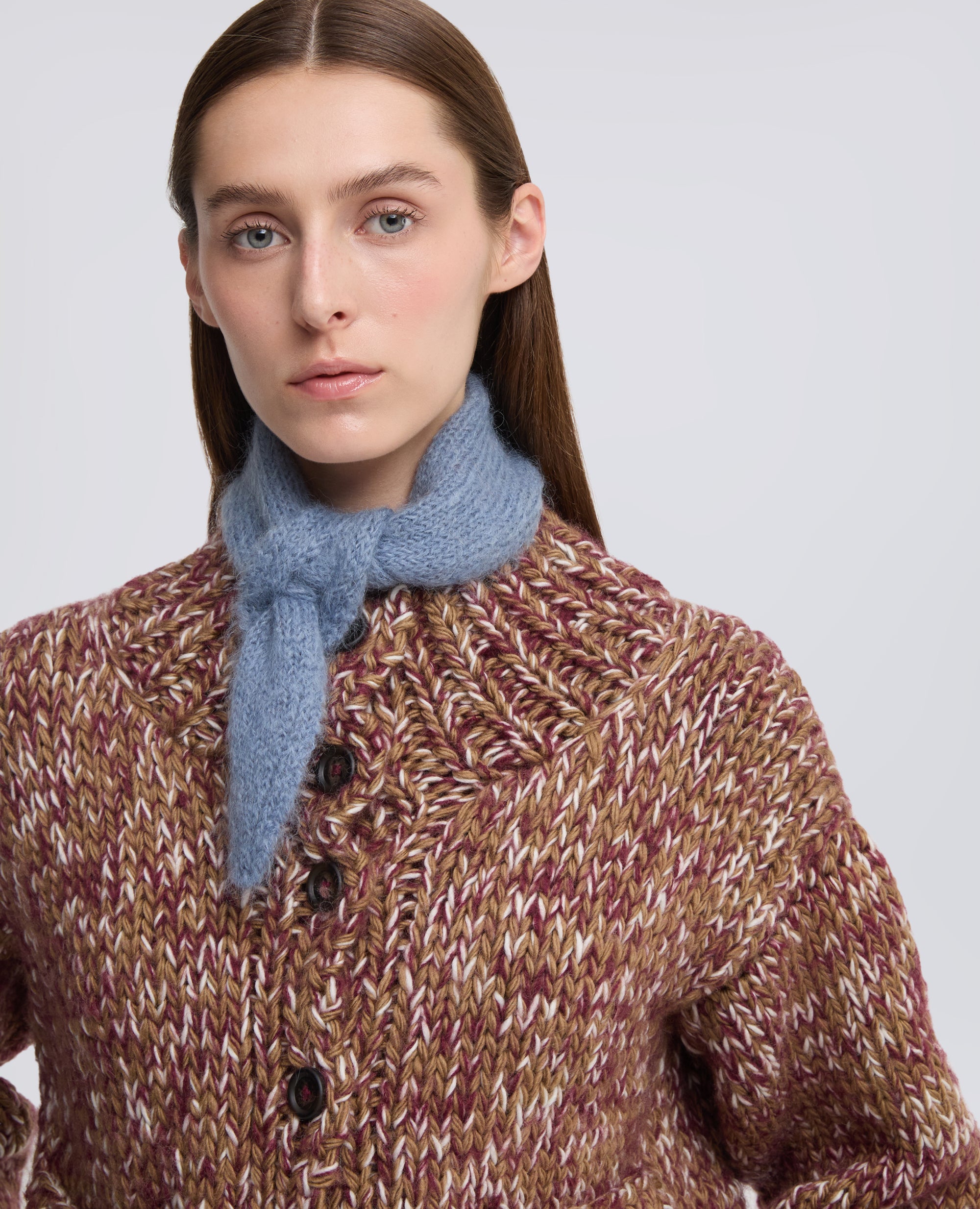 PICCOLO FOULARD IN MOHAIR E LANA - AZZURRO - ASPESI