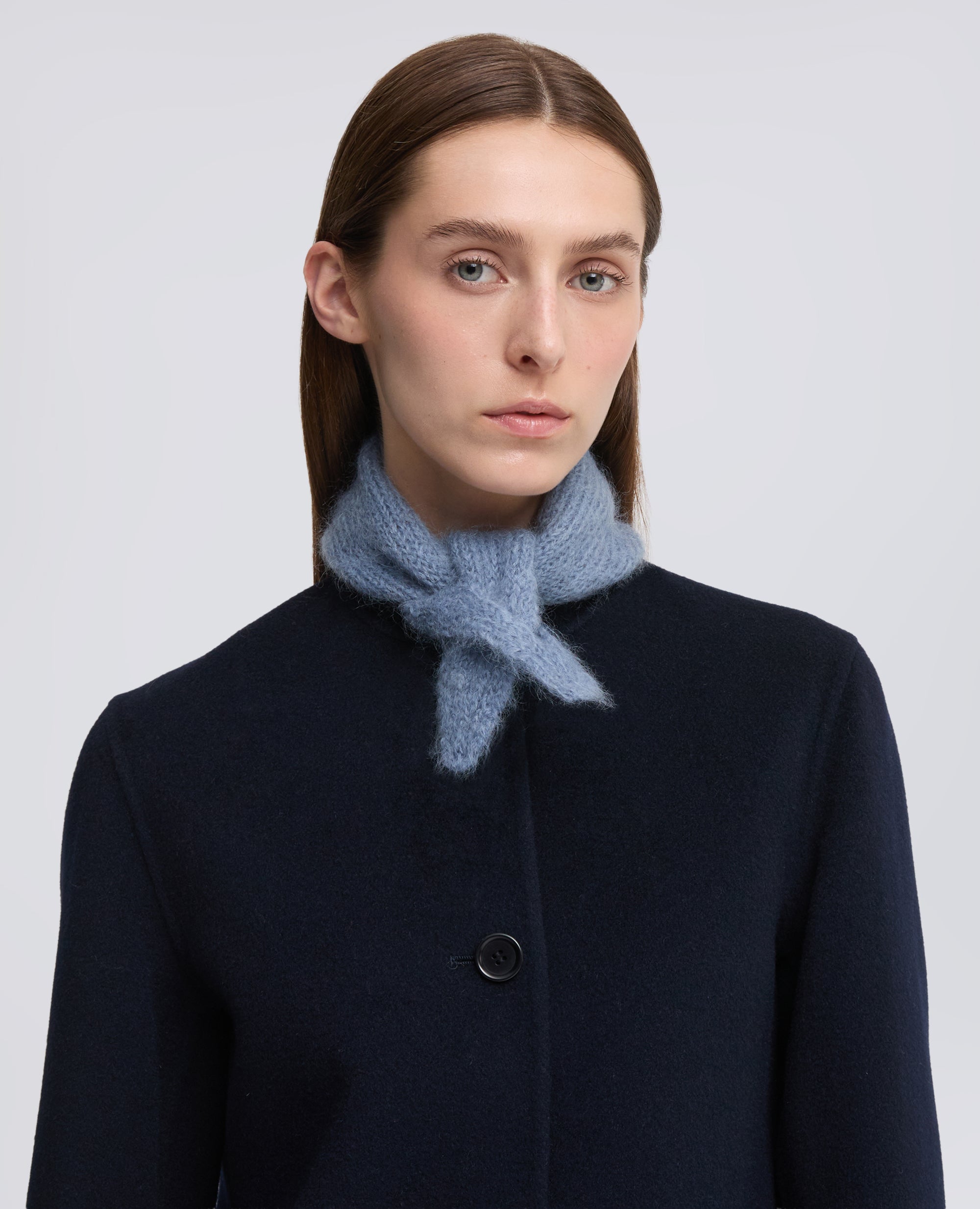 PICCOLO FOULARD IN MOHAIR E LANA - AZZURRO - ASPESI