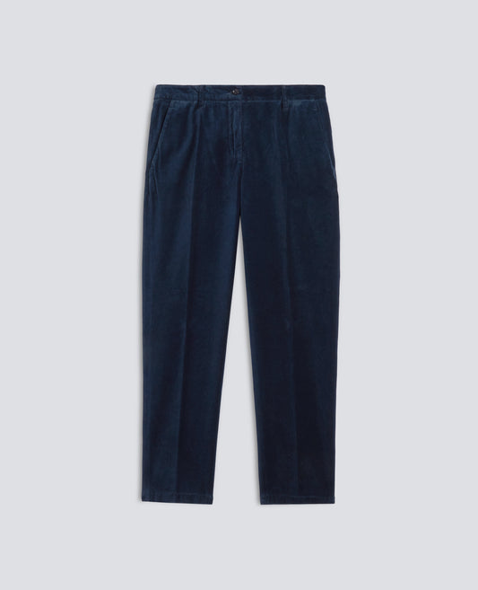 PANTALONE IN VELLUTO LISCIO - BLU - ASPESI