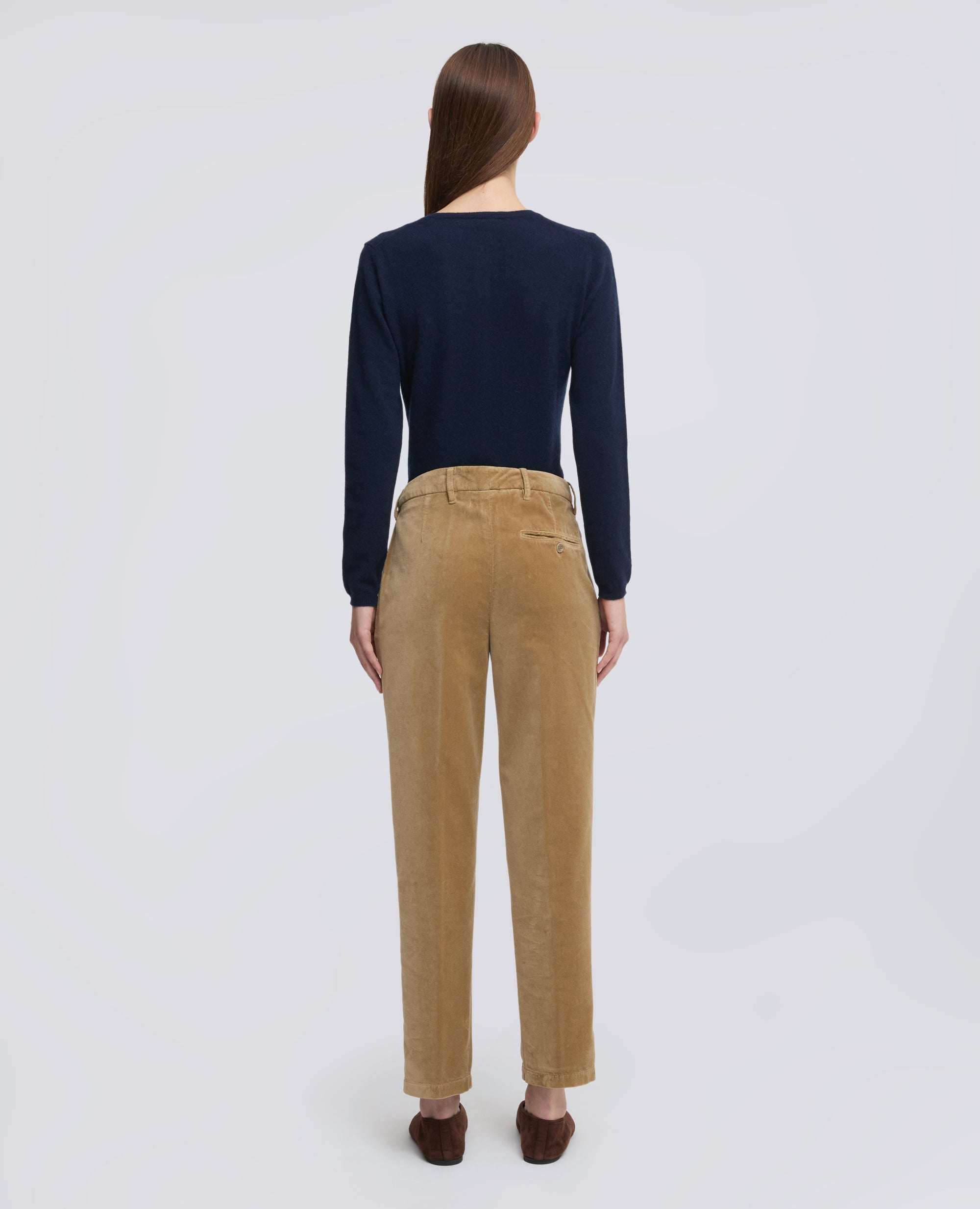 PANTALONE IN VELLUTO LISCIO - BEIGE - ASPESI