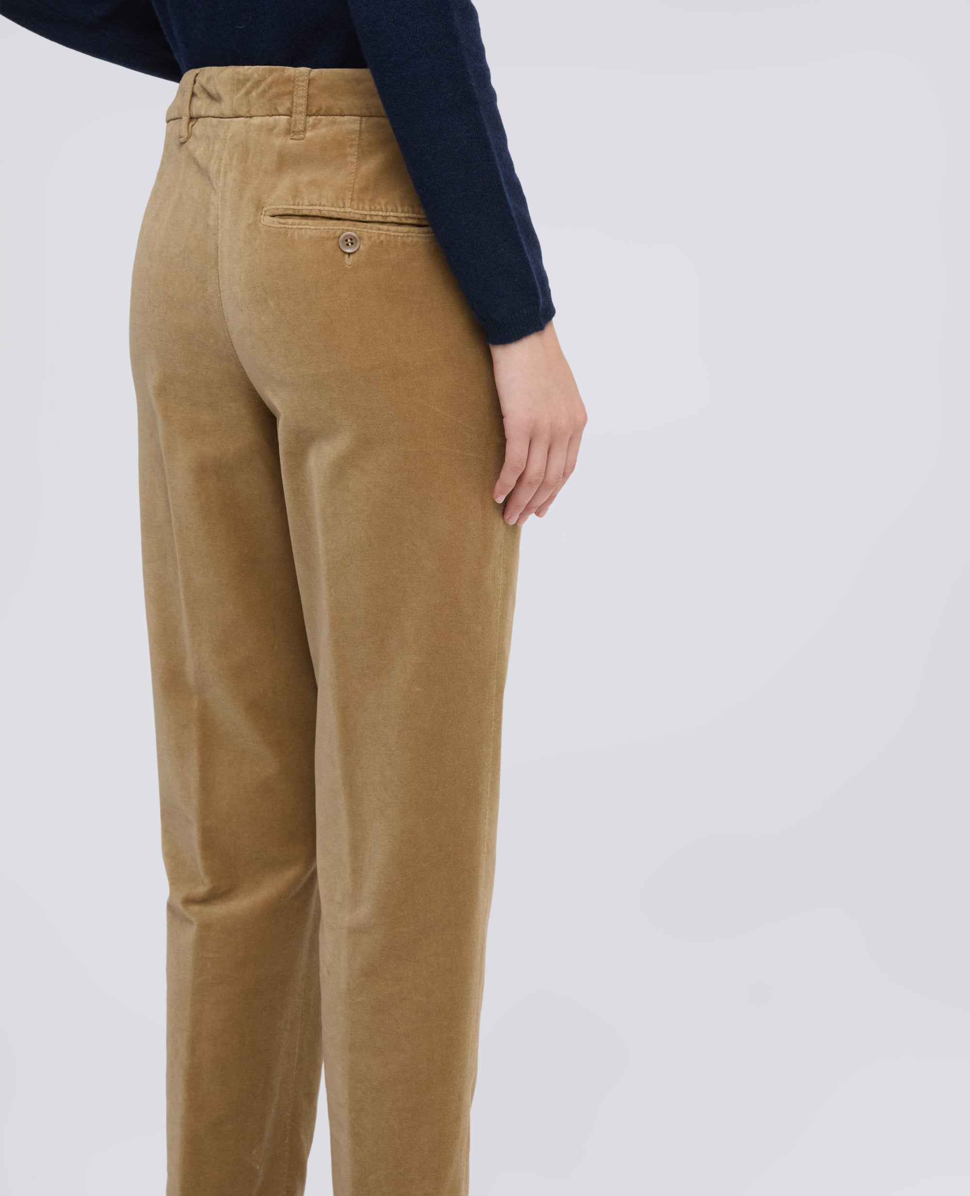 PANTALONE IN VELLUTO LISCIO - BEIGE - ASPESI