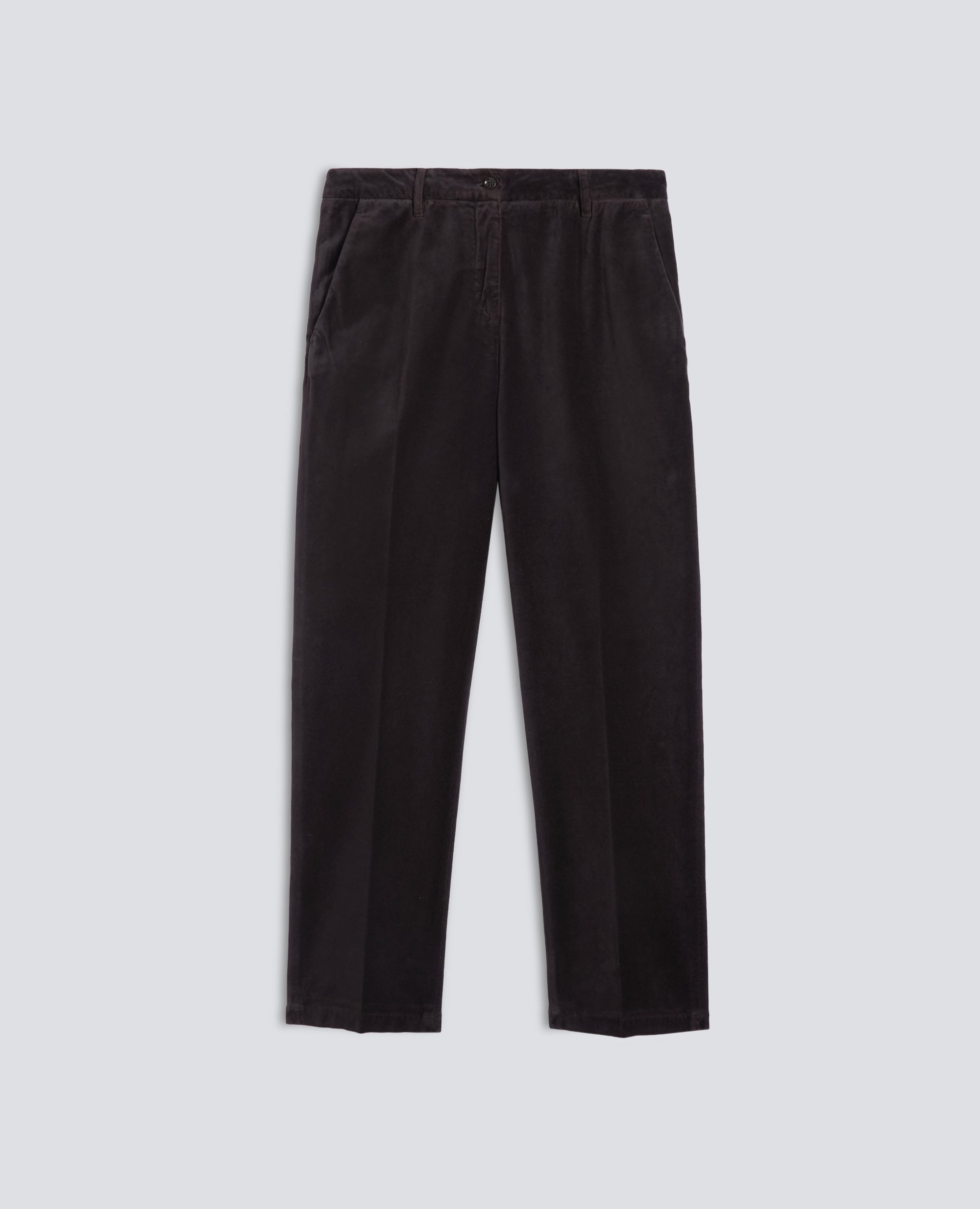 PANTALONE IN VELLUTO LISCIO - MARRONE - ASPESI
