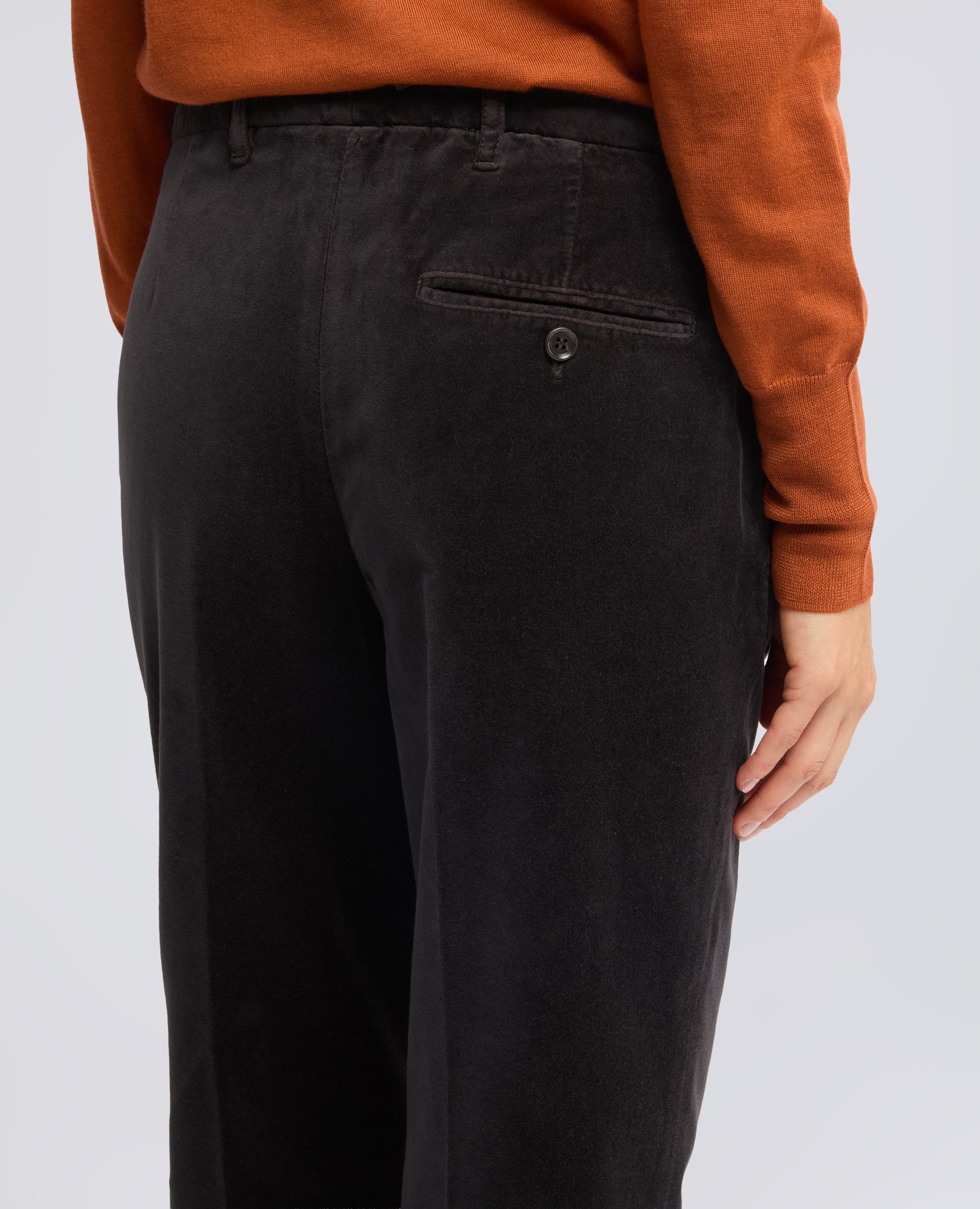 PANTALONE IN VELLUTO LISCIO - MARRONE - ASPESI