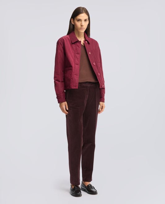 PANTALONE IN VELLUTO LISCIO - ROSSO - ASPESI