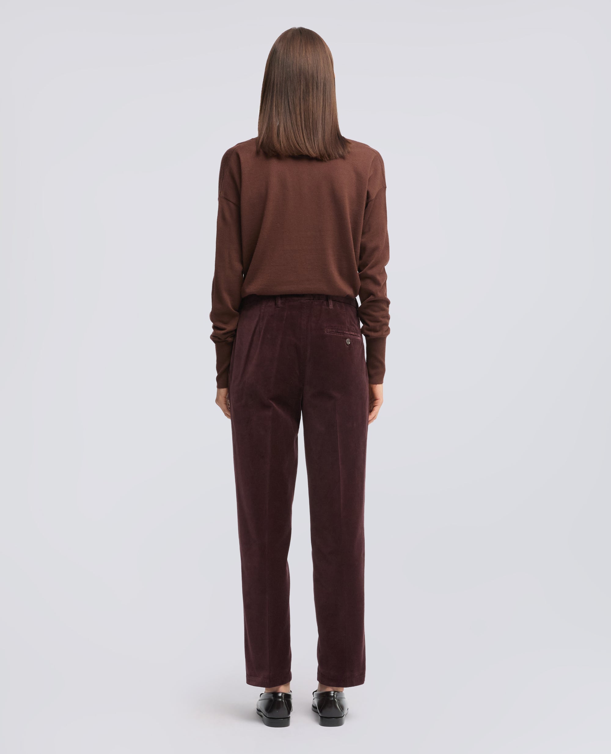 PANTALONE IN VELLUTO LISCIO - ROSSO - ASPESI