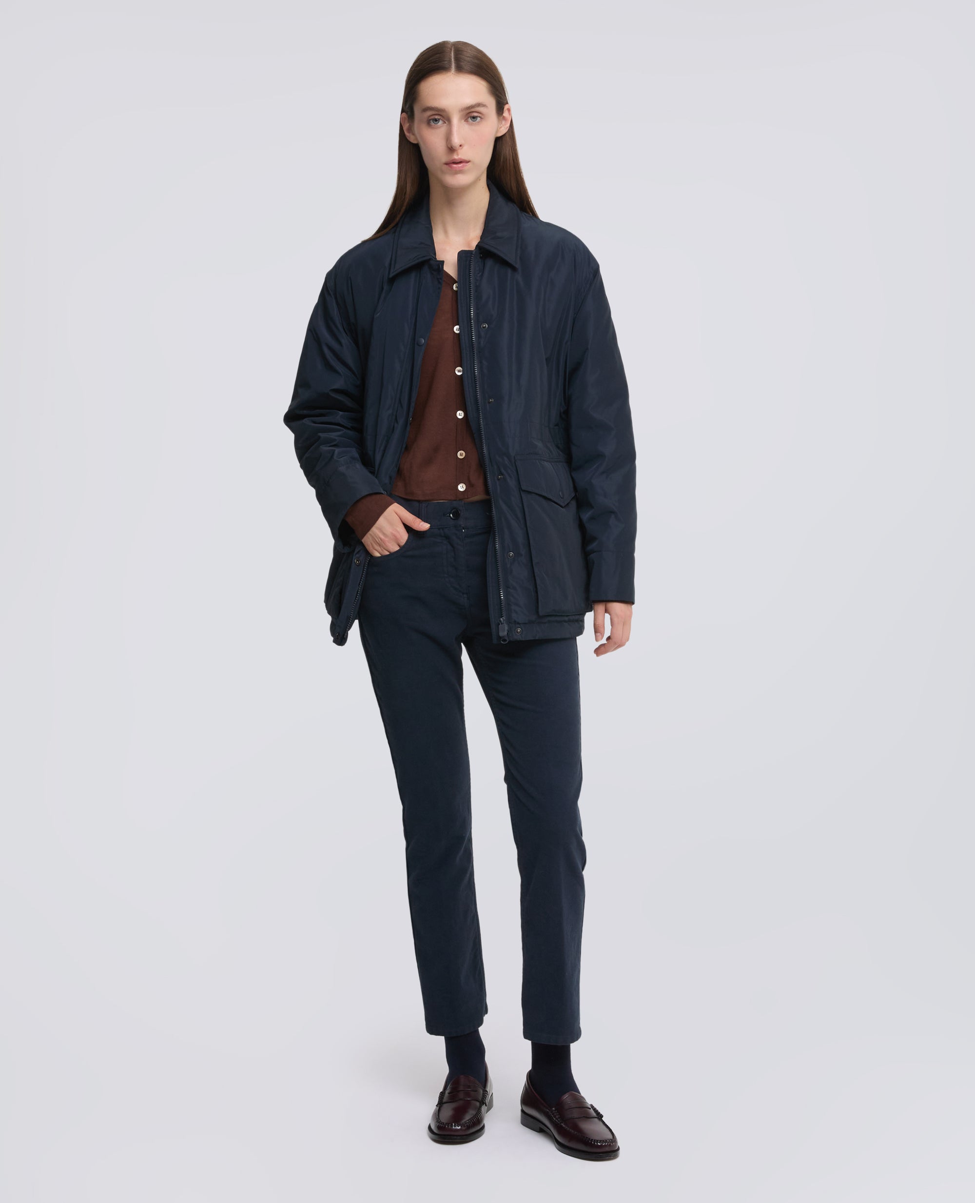 PANTALONE IN FUSTAGNO STRETCH - BLU - ASPESI