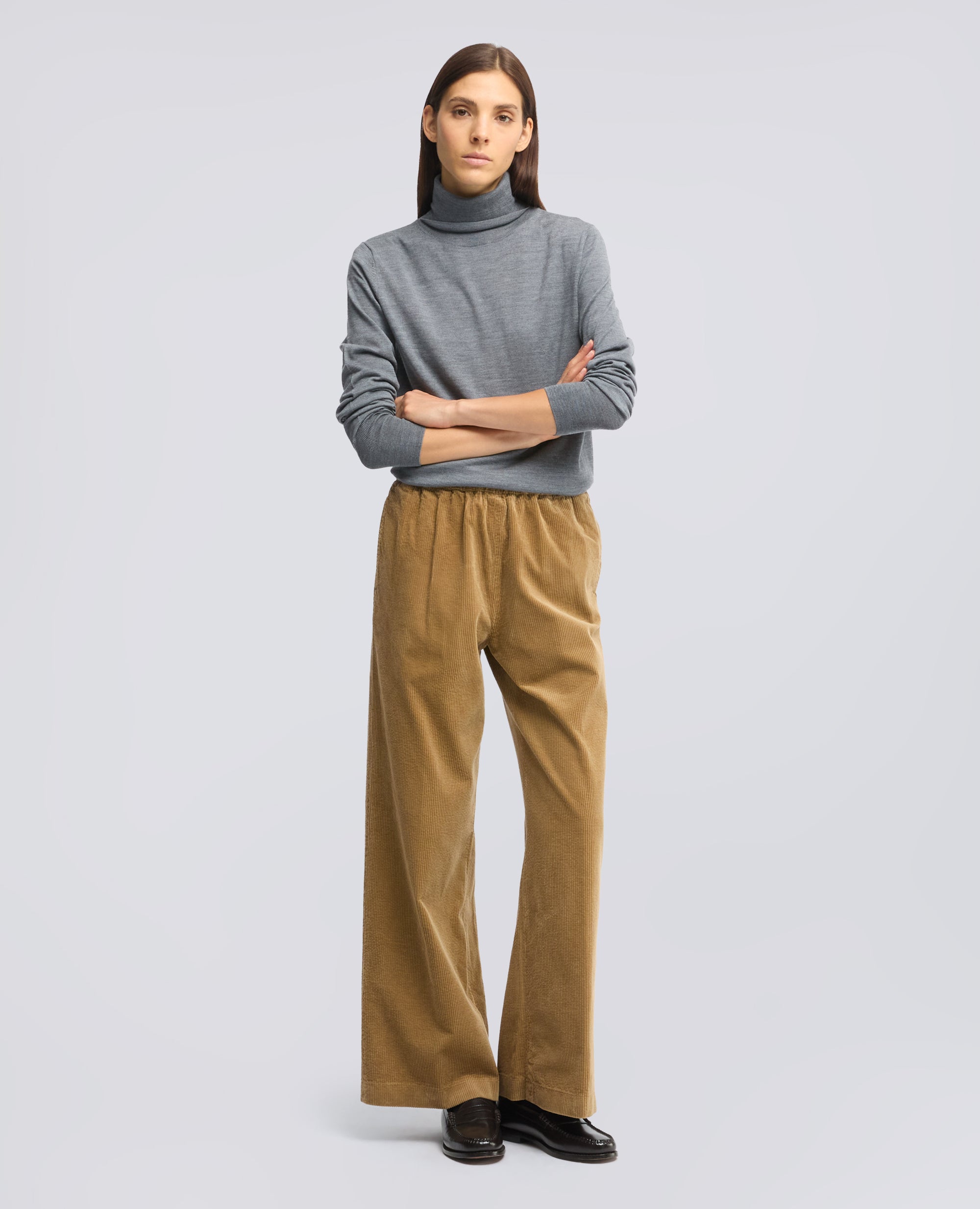 PANTALON DE PANA CON ELASTICO - BEIGE - ASPESI