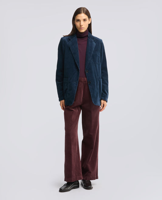 PANTALONE IN VELLUTO A COSTE CON ELASTICO - ROSSO - ASPESI