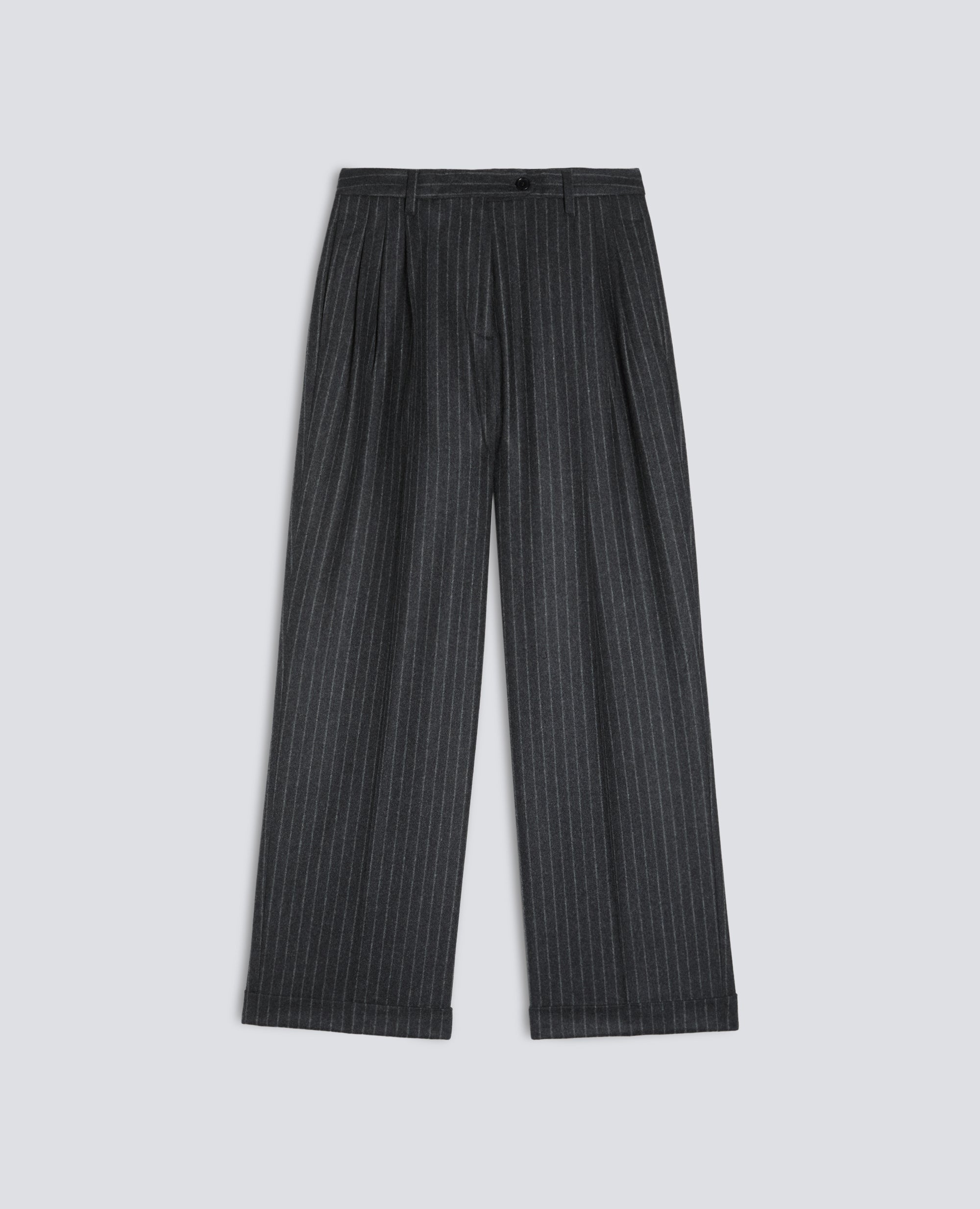 PANTALONE IN FLANELLA DI LANA VERGINE - GRIGIO - ASPESI