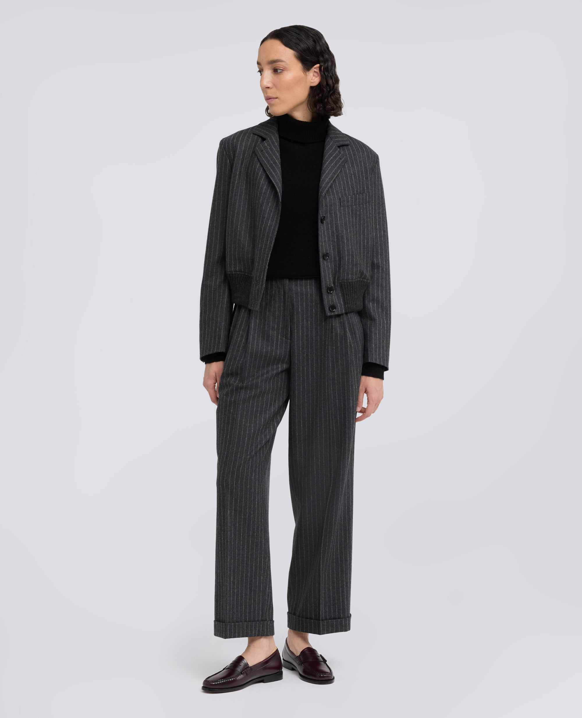 PANTALONE IN FLANELLA DI LANA VERGINE - GRIGIO - ASPESI