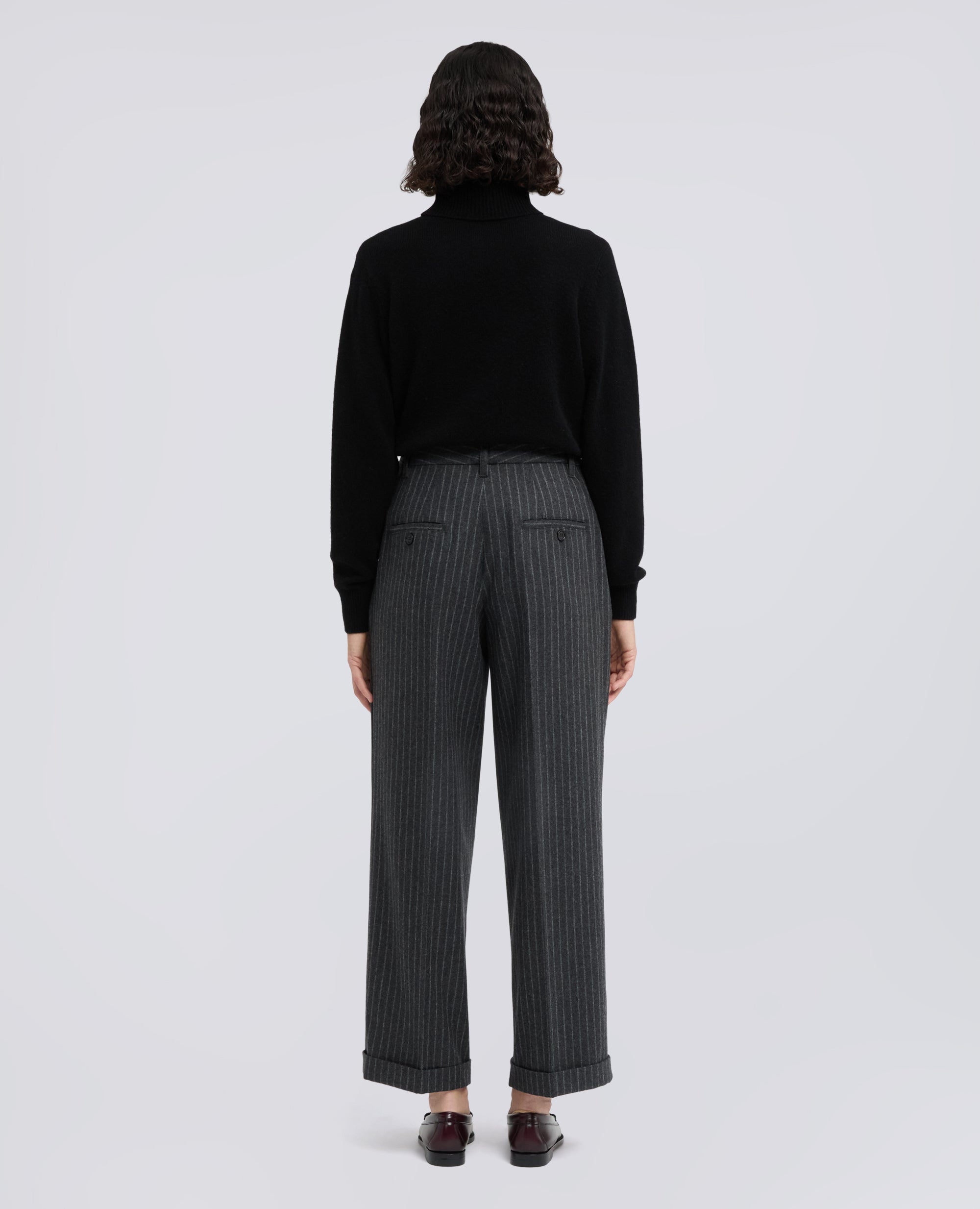 PANTALONE IN FLANELLA DI LANA VERGINE - GRIGIO - ASPESI