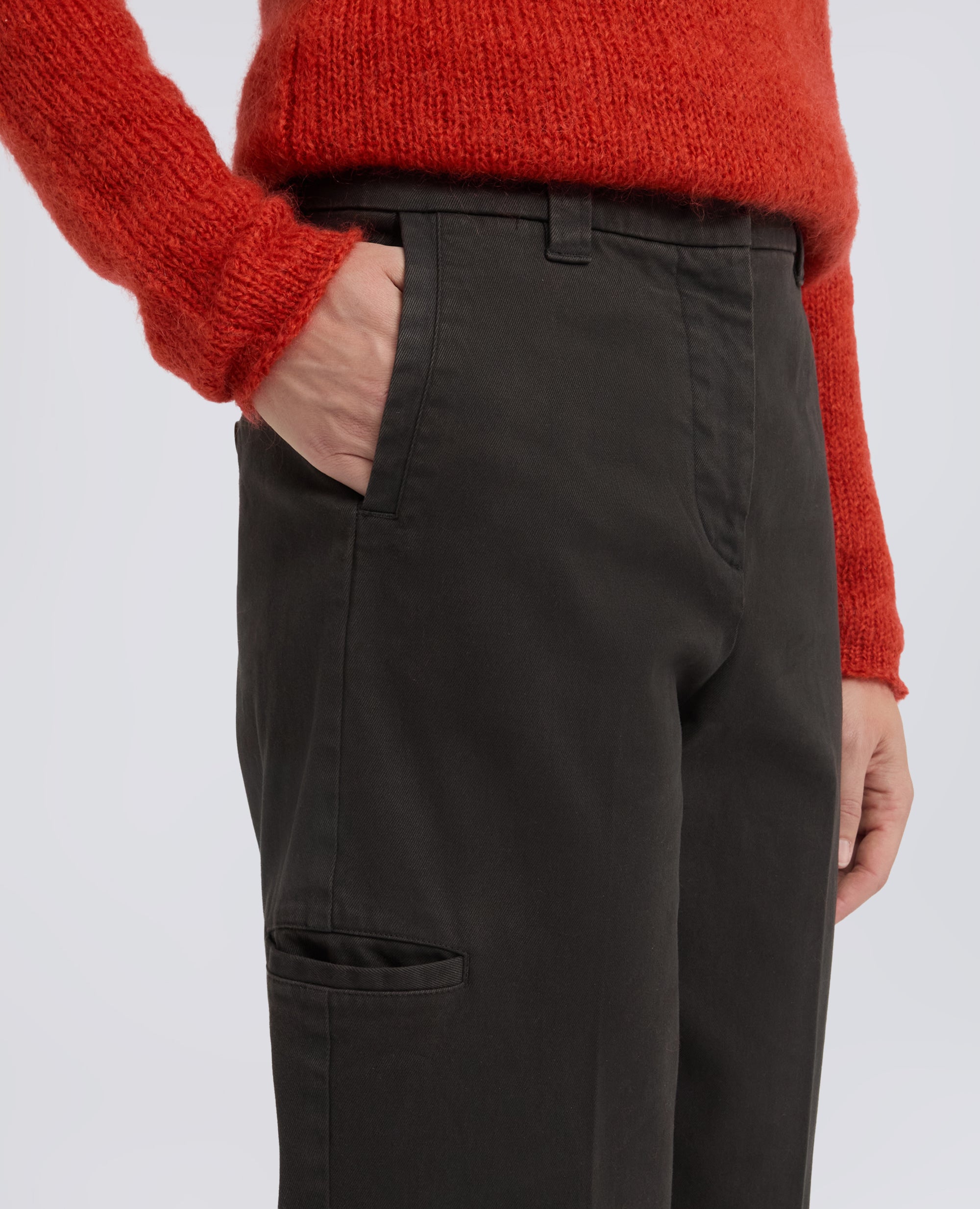 PANTALONE IN GABARDINA DI COTONE - MARRONE - ASPESI