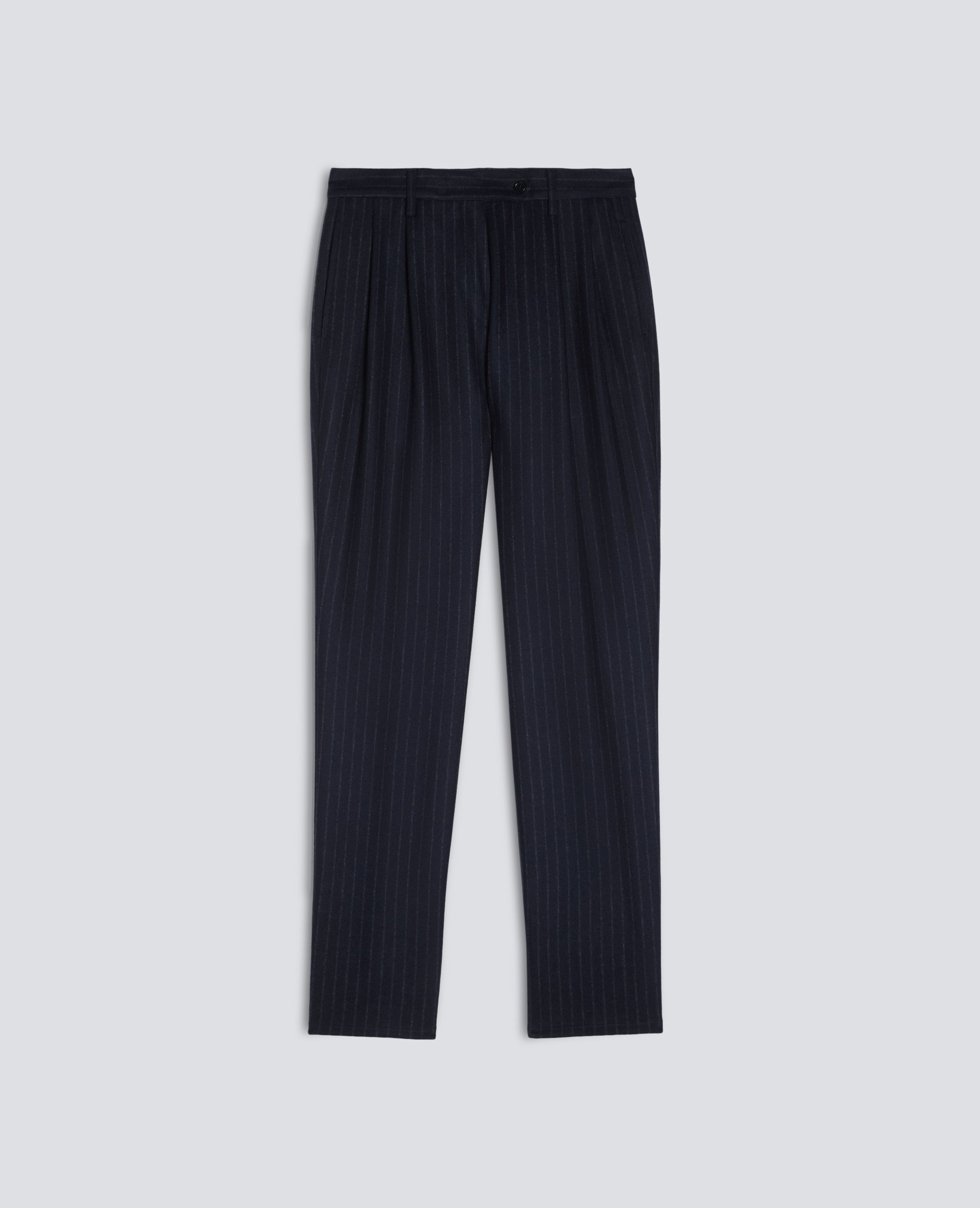PANTALONE IN FLANELLA DI LANA VERGINE - BLU - ASPESI