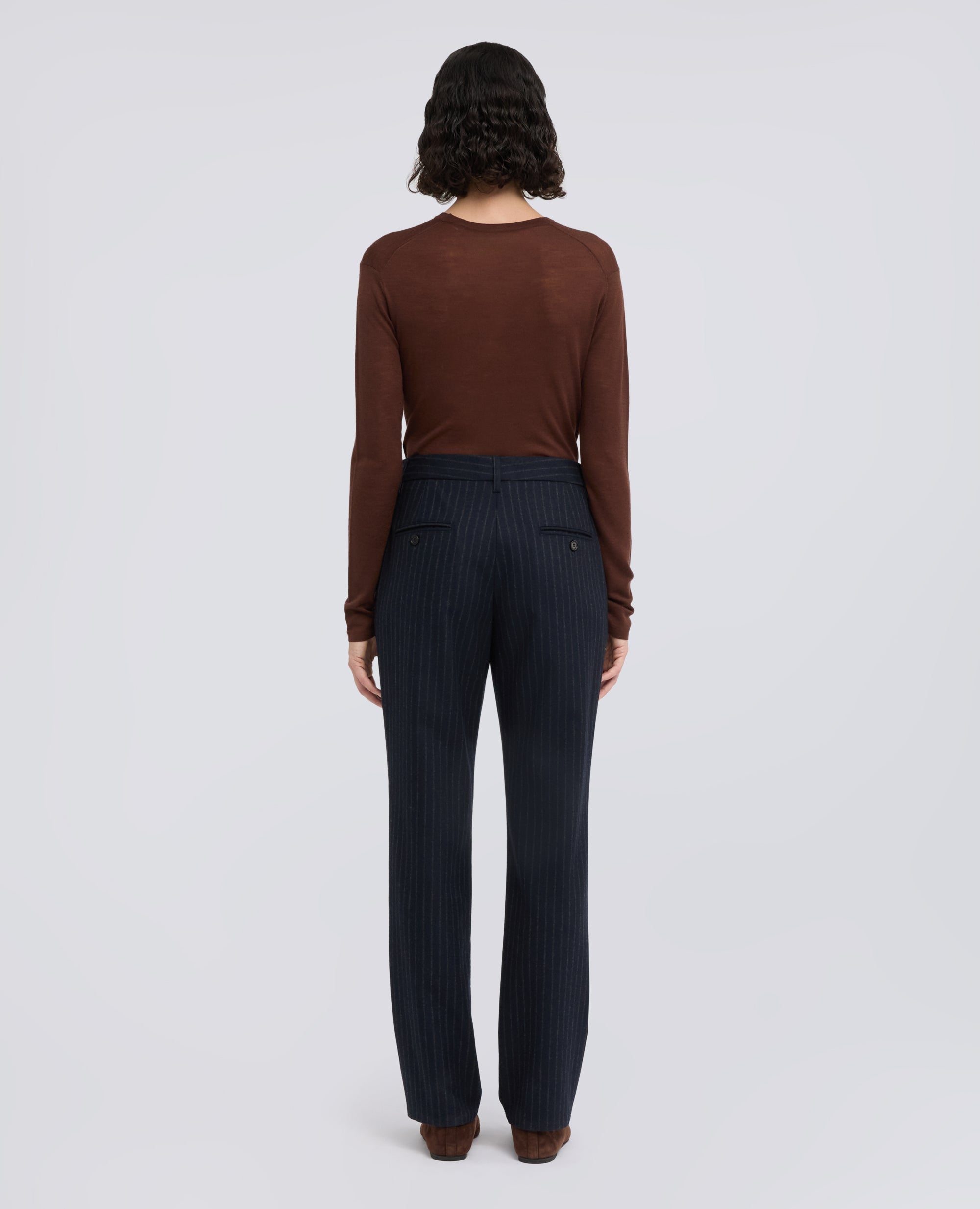 PANTALONE IN FLANELLA DI LANA VERGINE - BLU - ASPESI