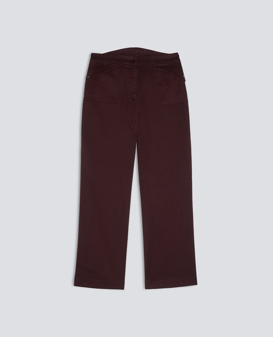COTTON GABARDINE TROUSERS - ROSSO - ASPESI