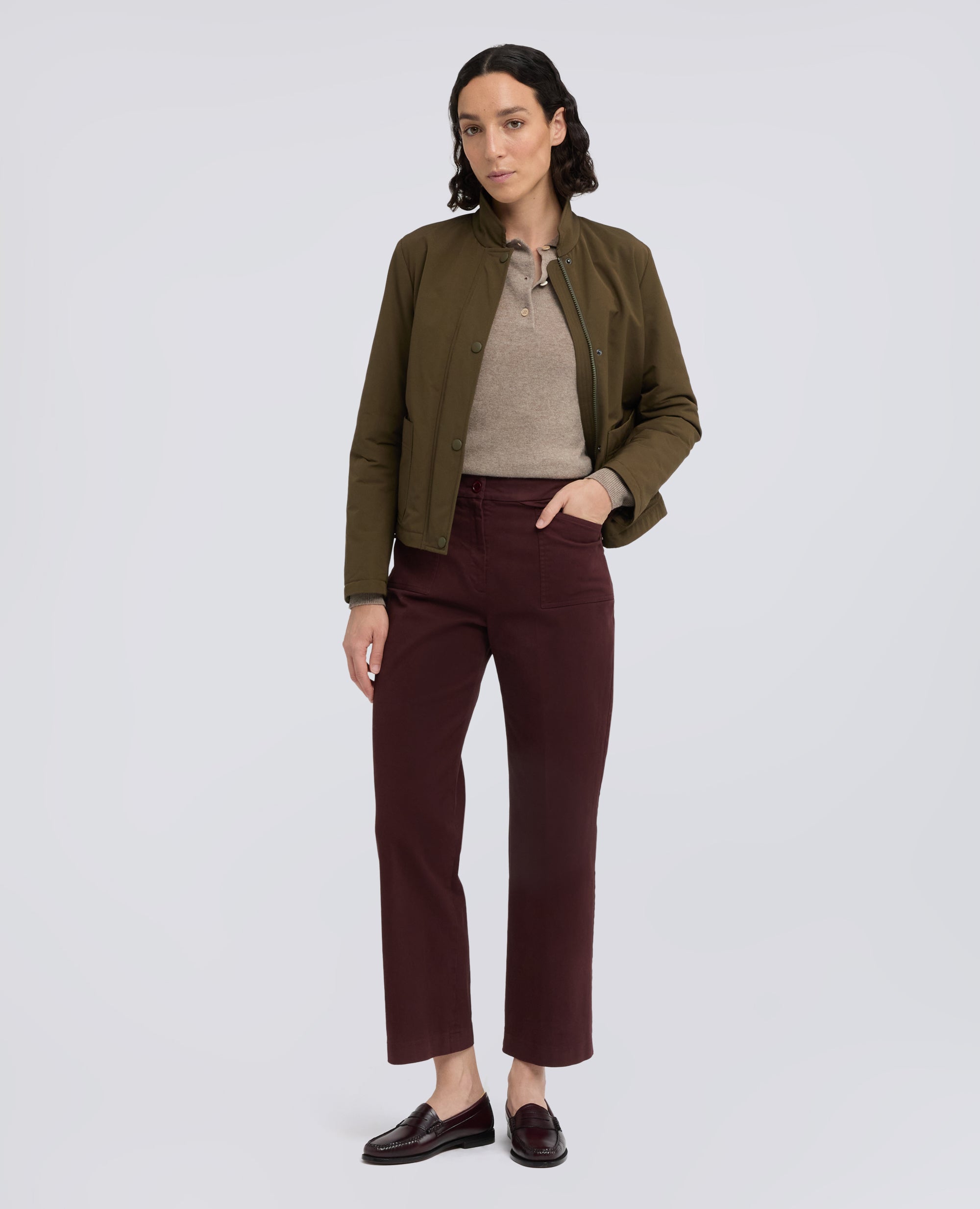 PANTALONE IN GABARDINA DI COTONE - ROSSO - ASPESI