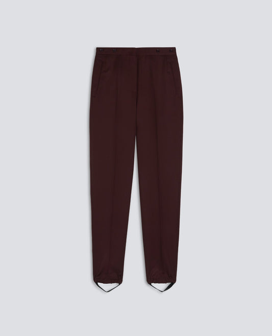 VIRGIN WOOL GABARDINE HIGH-WAIST TROUSERS - MARRONE - ASPESI