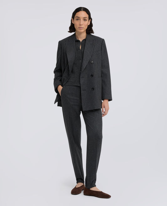 VIRGIN WOOL FLANNEL TROUSERS - GRIGIO - ASPESI