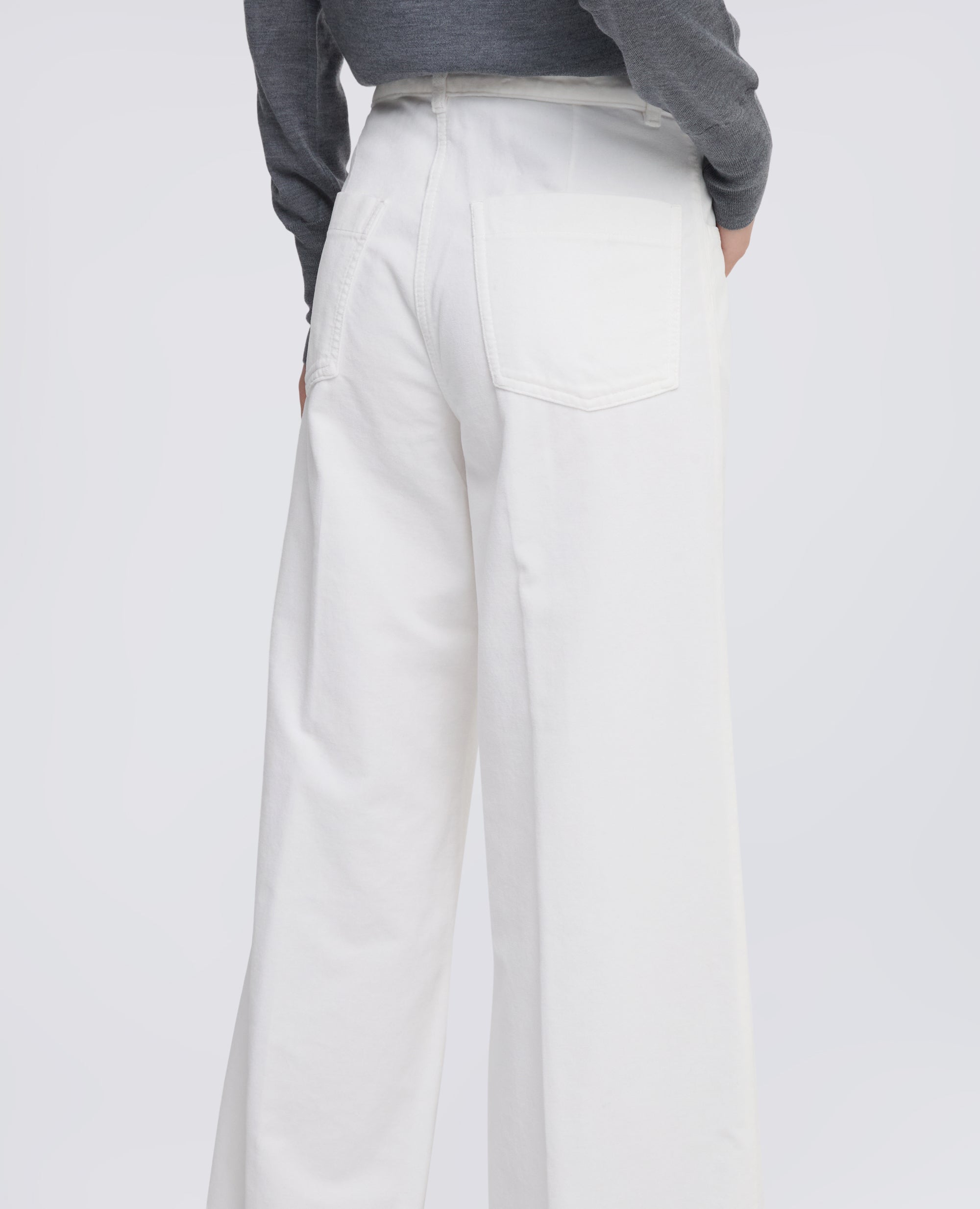PANTALONE AMPIO IN VELLUTO LISCIO - NATURALE - ASPESI
