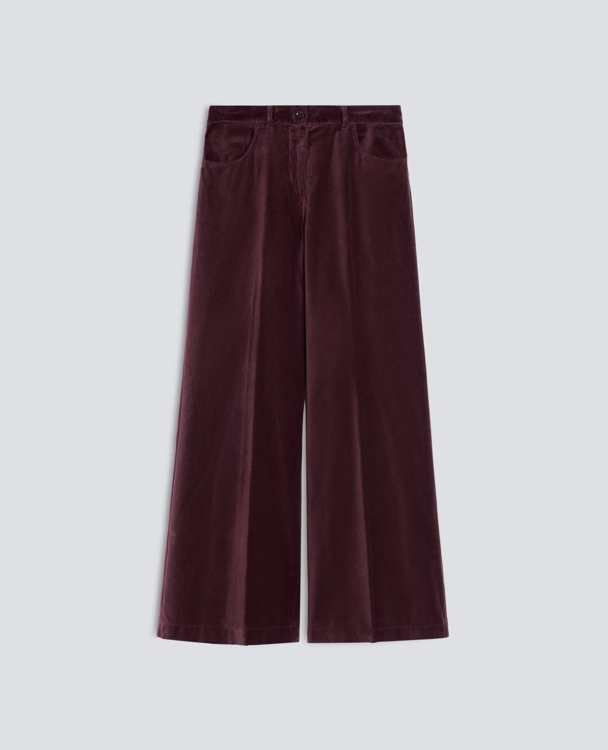 PANTALONE AMPIO IN VELLUTO LISCIO - ROSSO - ASPESI