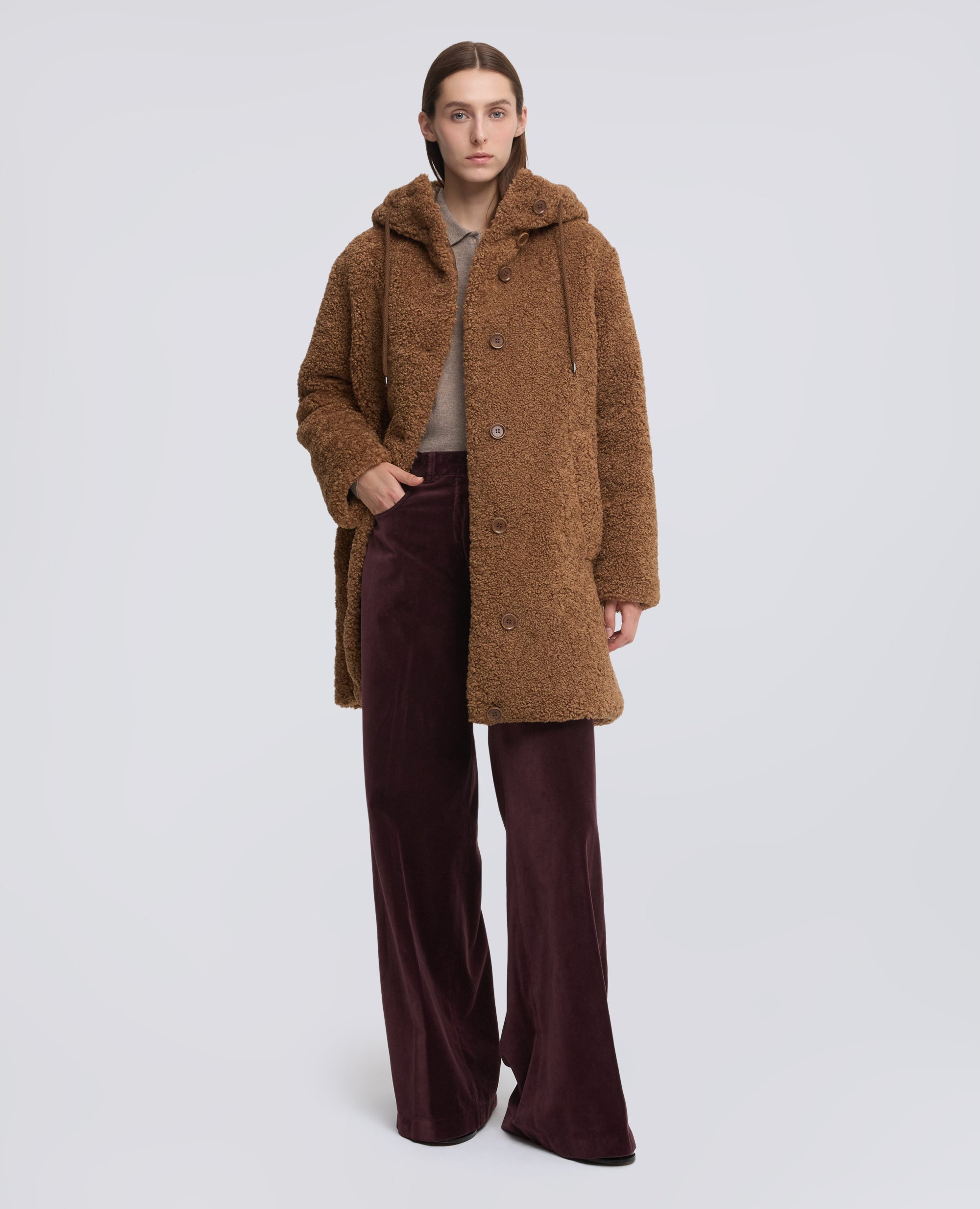 PANTALONE AMPIO IN VELLUTO LISCIO - ROSSO - ASPESI