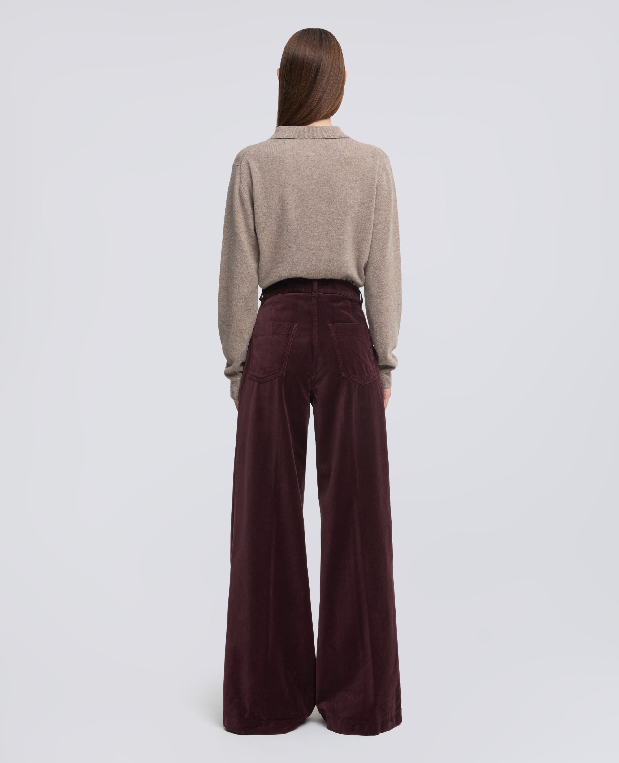 PANTALONE AMPIO IN VELLUTO LISCIO - ROSSO - ASPESI