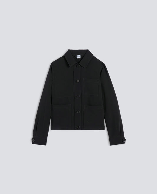 JACKE IM BOXY-SCHNITT AUS CADY-CREPE - NERO - ASPESI