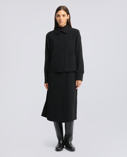 JACKE IM BOXY-SCHNITT AUS CADY-CREPE - NERO - ASPESI
