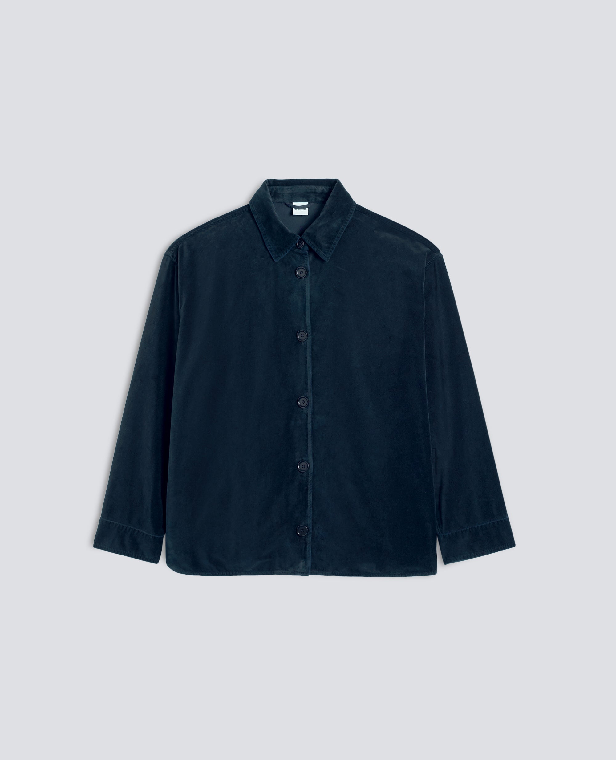 OVERSHIRT IN VELLUTO - BLU - ASPESI