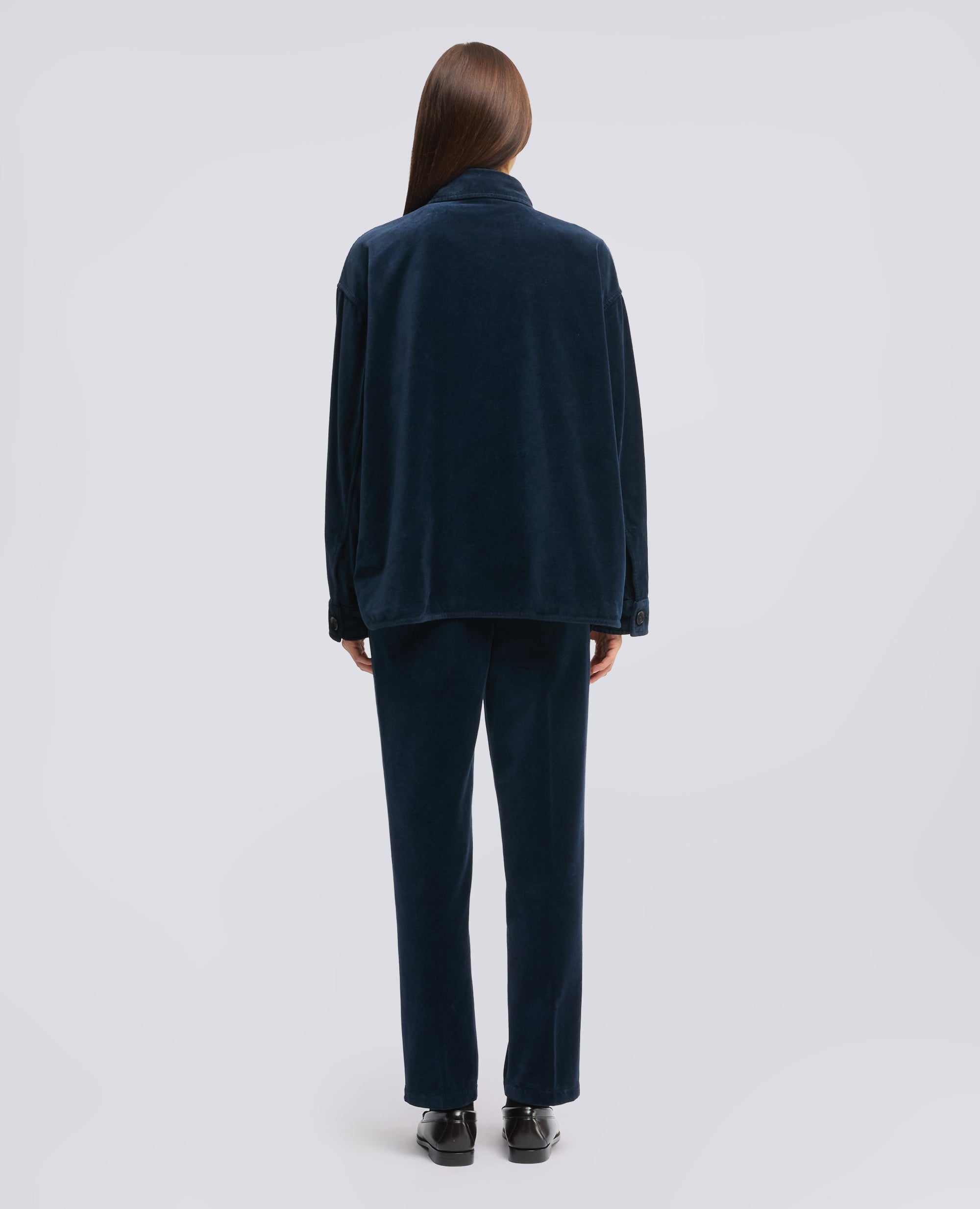 OVERSHIRT IN VELLUTO - BLU - ASPESI