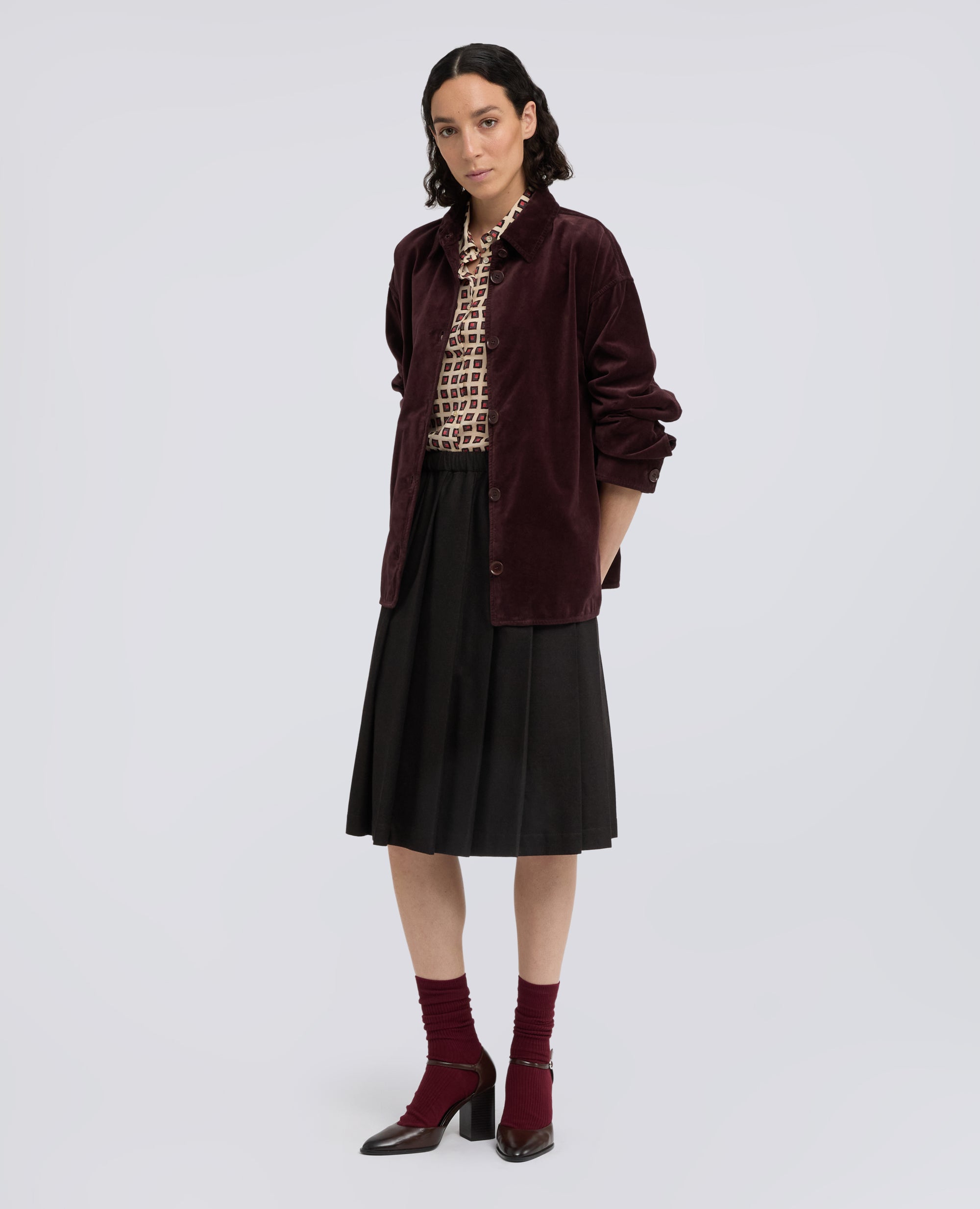 OVERSHIRT IN VELLUTO - ROSSO - ASPESI