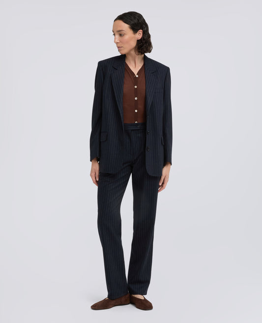 VESTE EN LAINE VIERGE ET SOIE - BLU - ASPESI