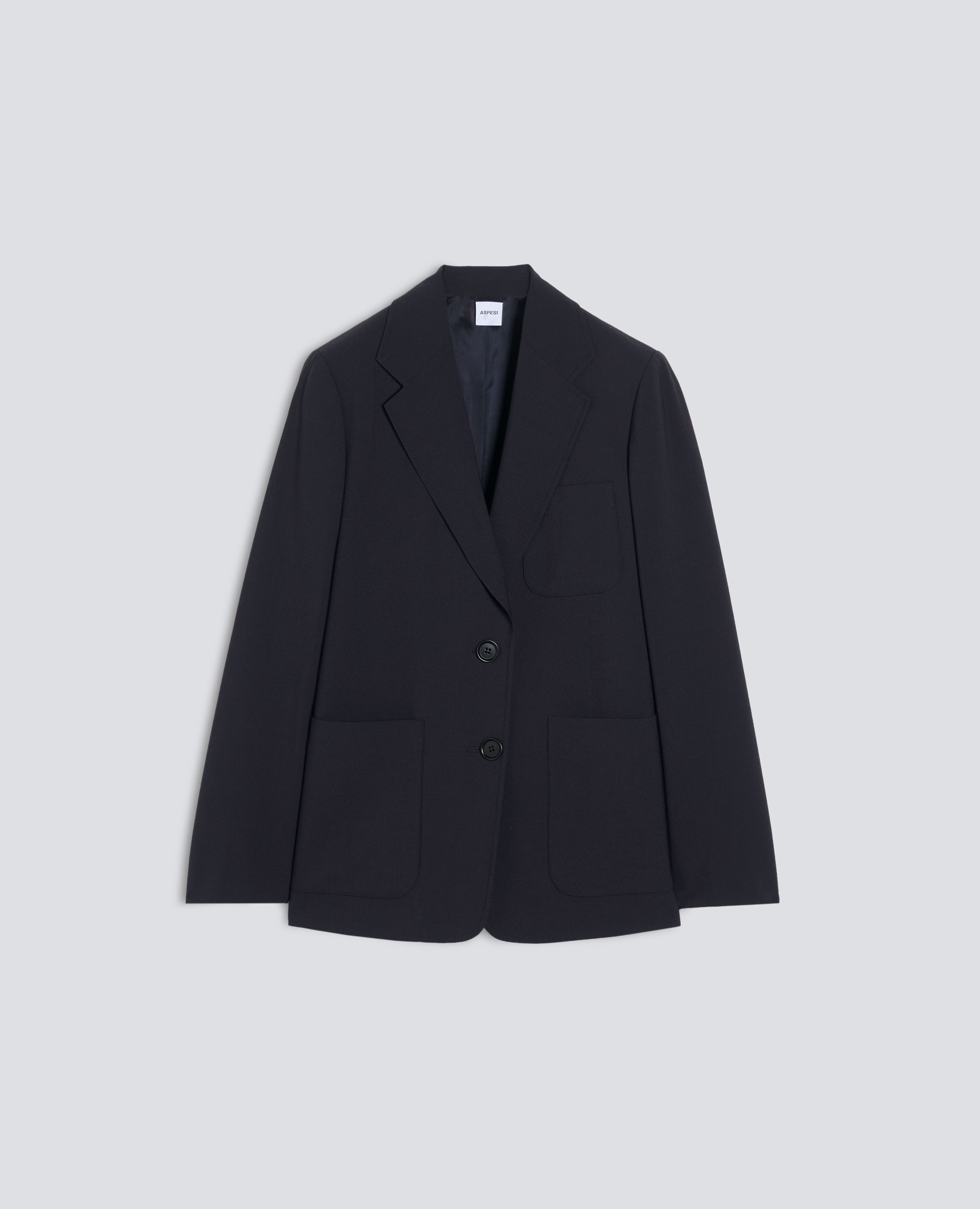 GIACCA MONOPETTO DECOSTRUITA IN FLANELLA DI TECNOLANA COMFORT - BLU - ASPESI