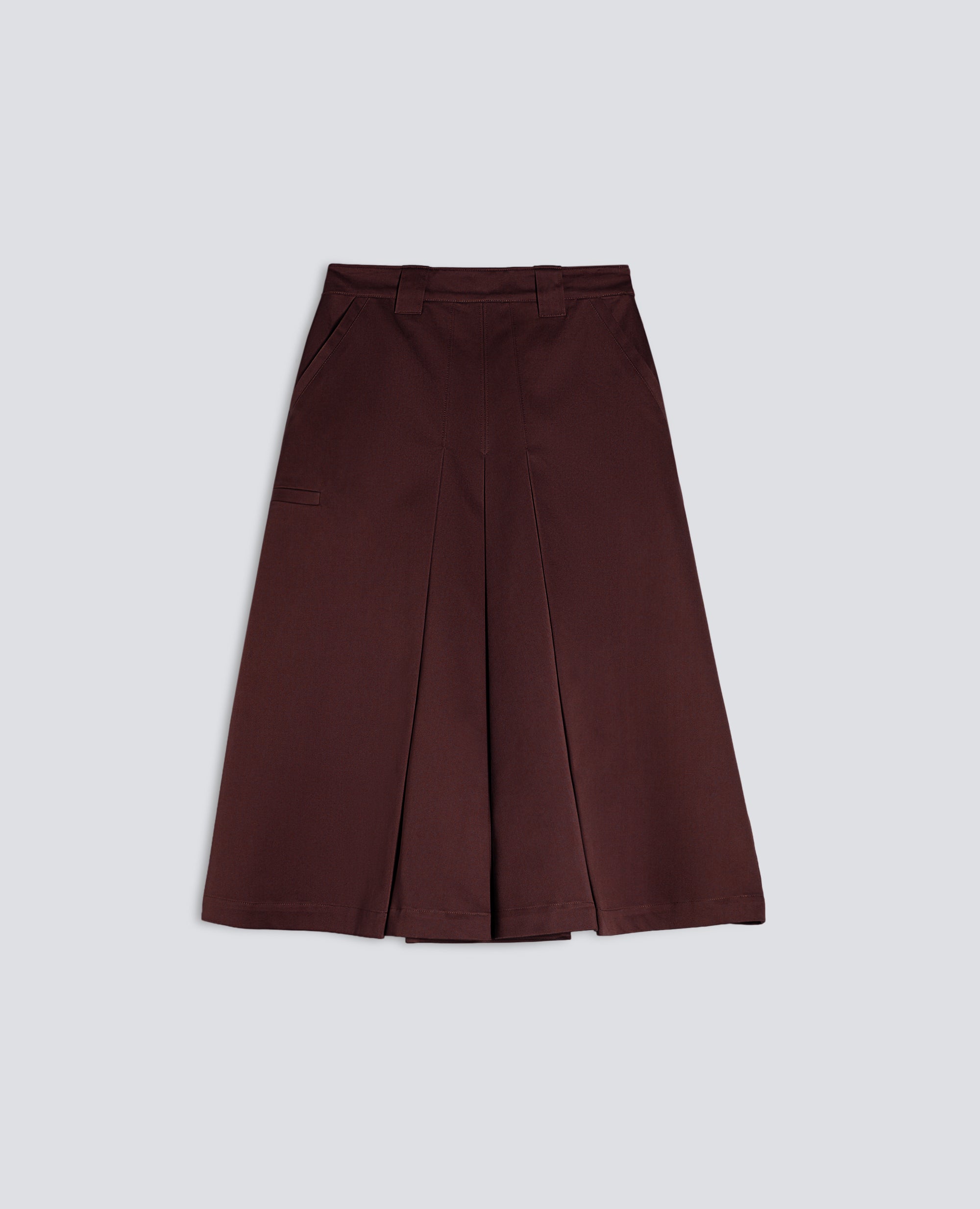 GONNA IN GABARDINE DI LANA VERGINE - MARRONE - ASPESI