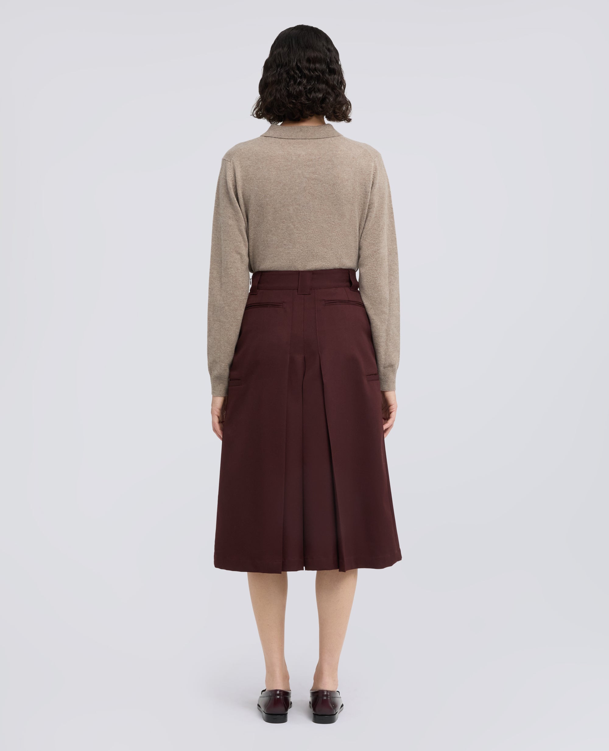 GONNA IN GABARDINE DI LANA VERGINE - MARRONE - ASPESI