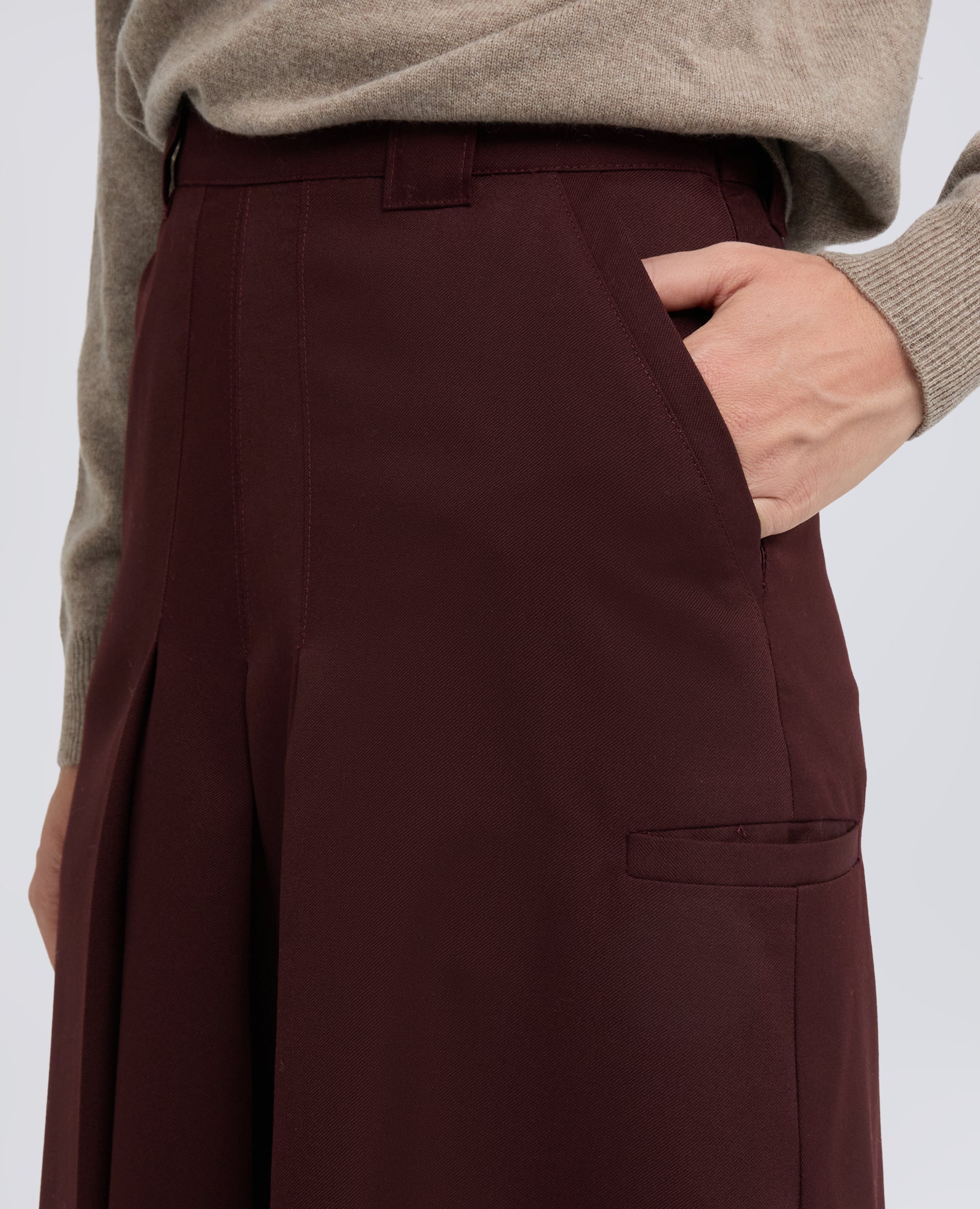 GONNA IN GABARDINE DI LANA VERGINE - MARRONE - ASPESI